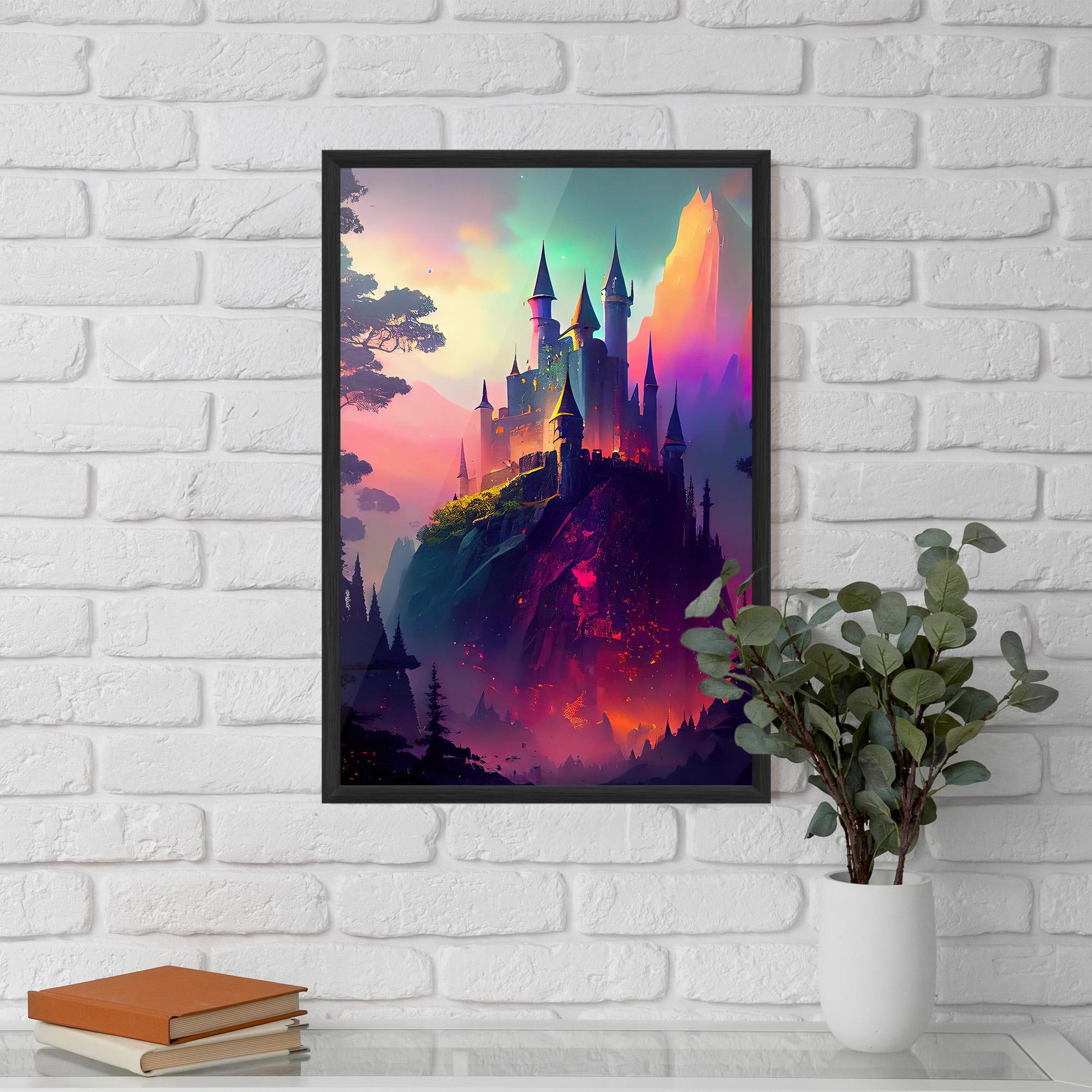 Keretezett Poszter Purple Orange Castle mockup 5