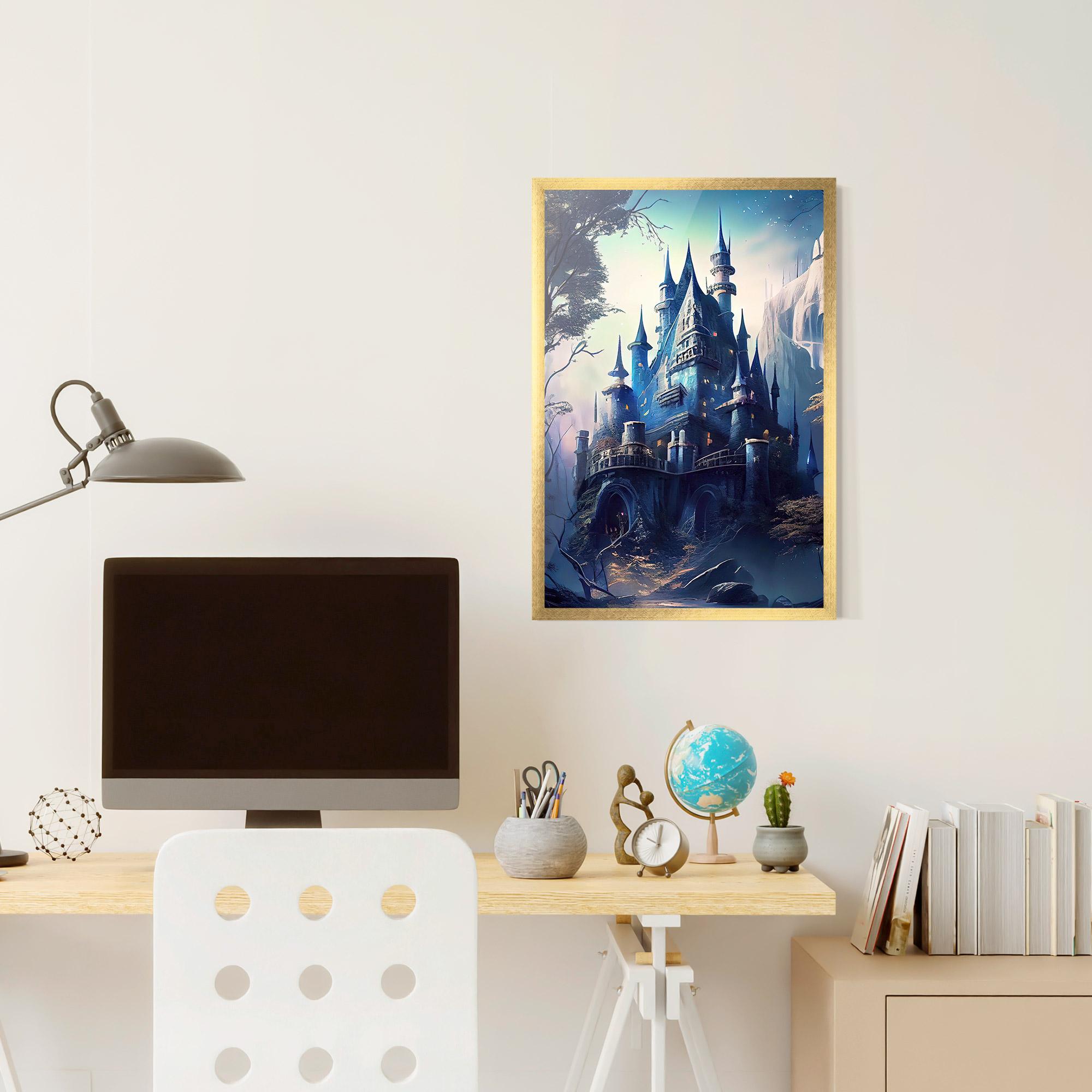 Keretezett Poszter Blue Art Castle mockup 6