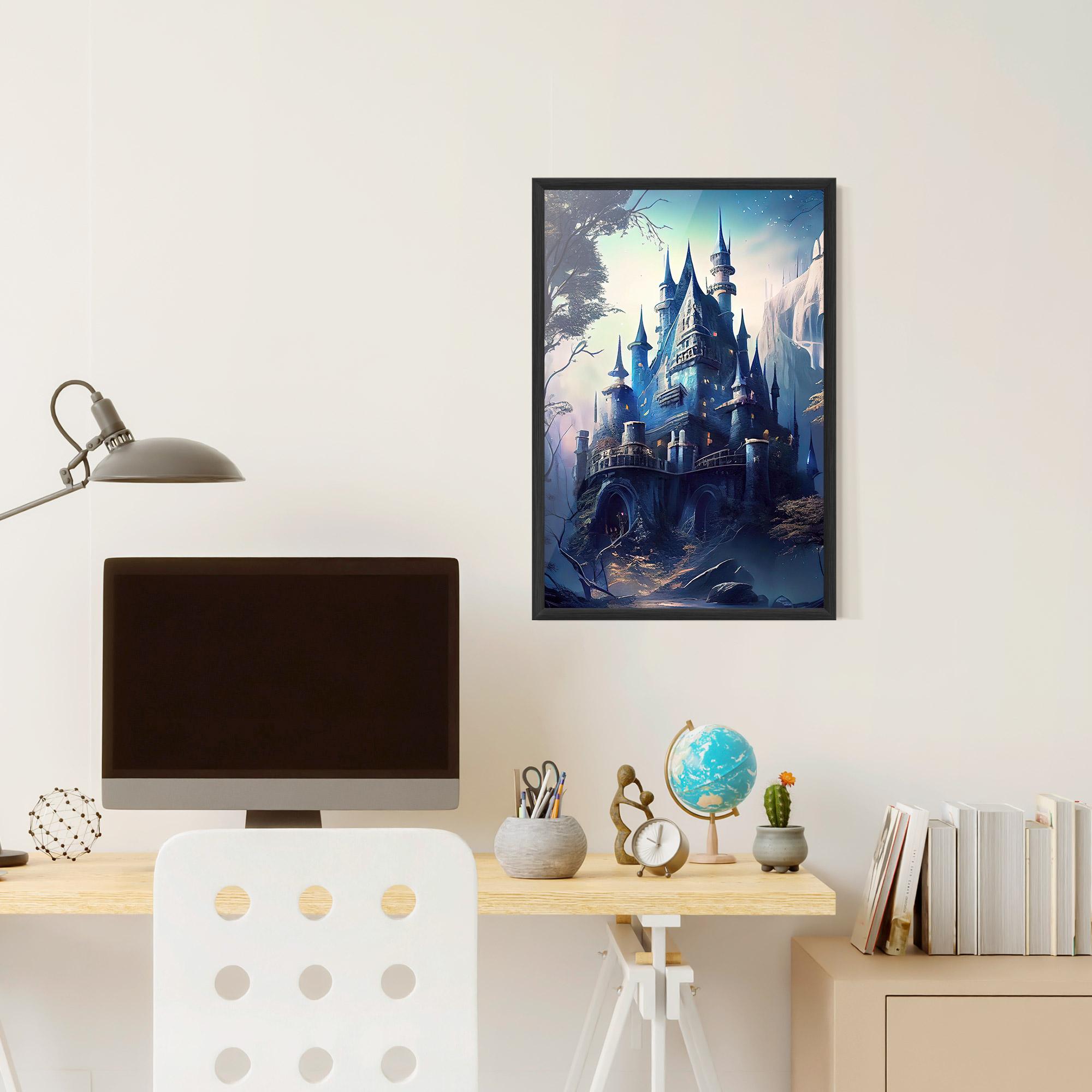 Keretezett Poszter Blue Art Castle mockup 6