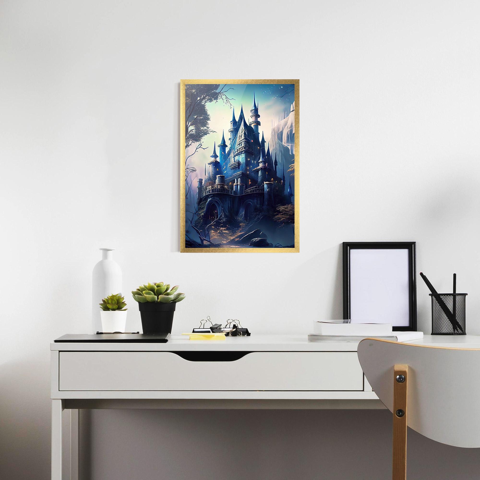 Keretezett Poszter Blue Art Castle mockup 7