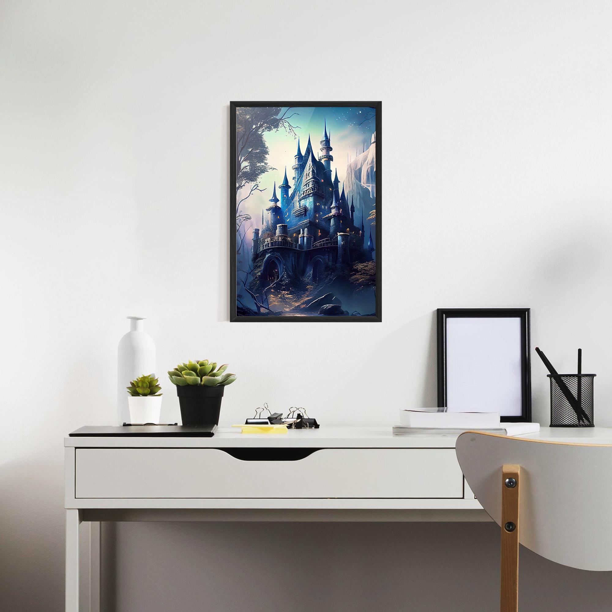 Keretezett Poszter Blue Art Castle mockup 7