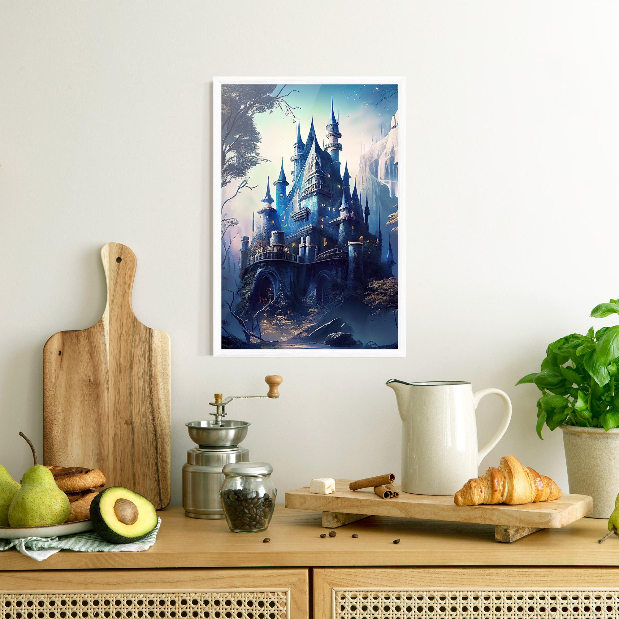 Keretezett Poszter Blue Art Castle mockup 8
