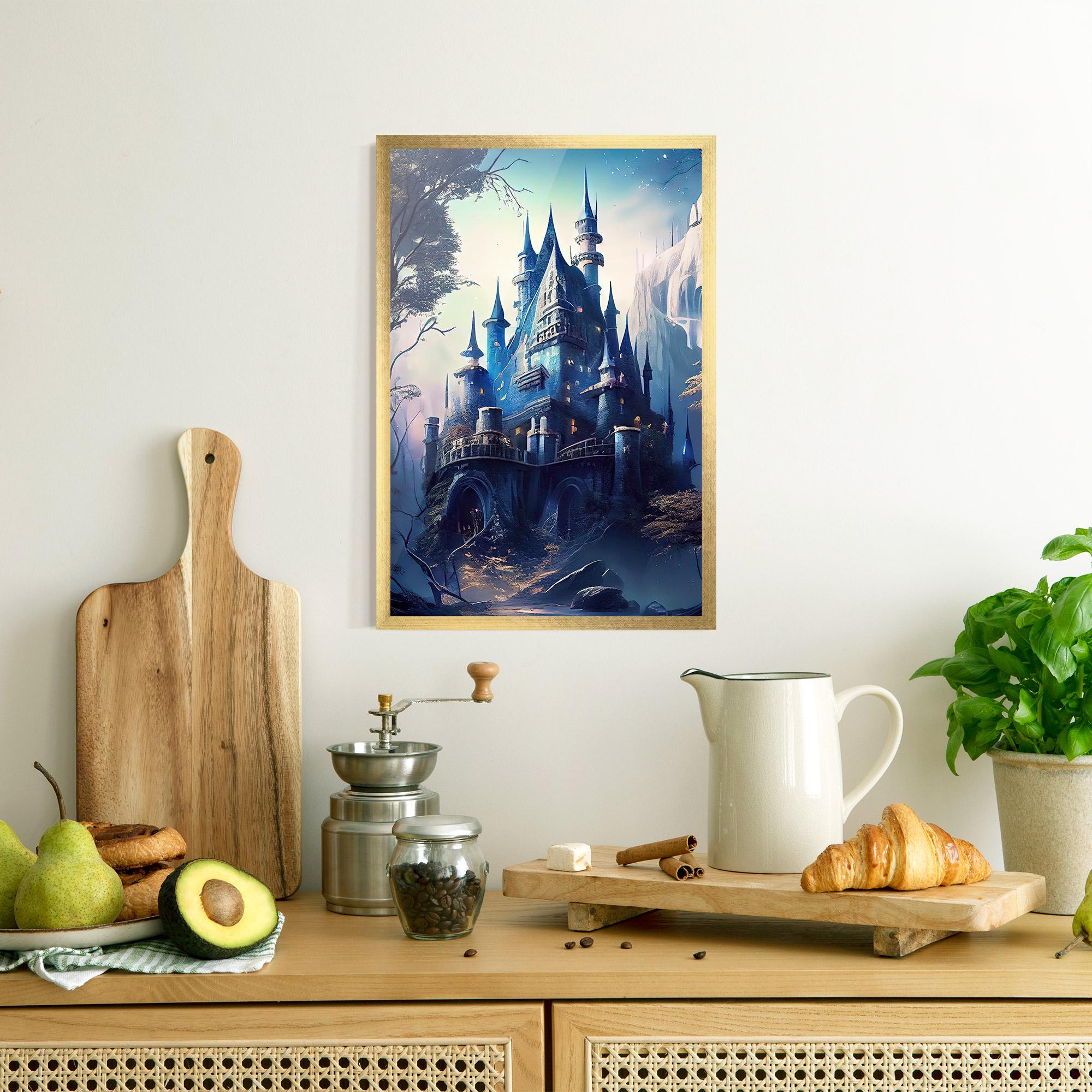 Keretezett Poszter Blue Art Castle mockup 8