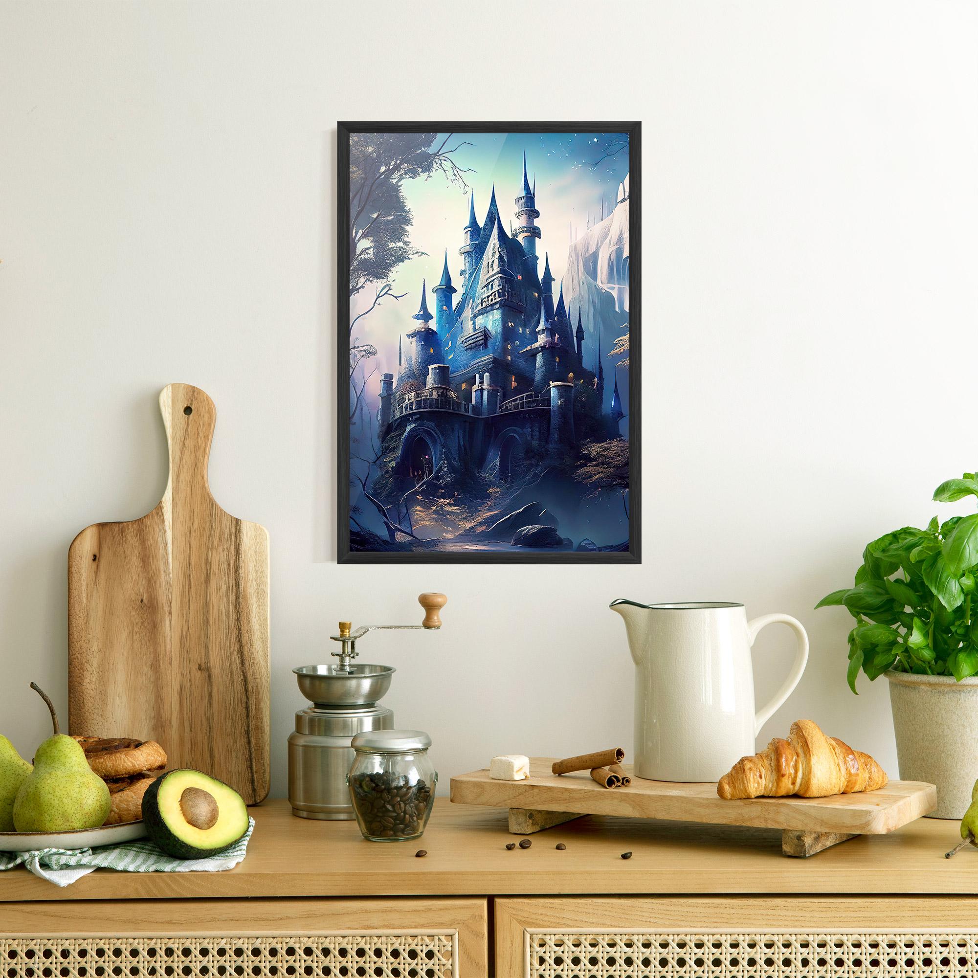Keretezett Poszter Blue Art Castle mockup 8