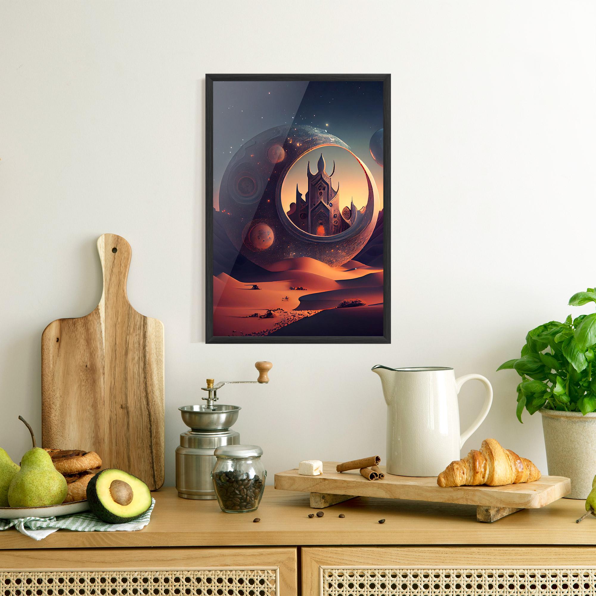 Keretezett Poszter Fantasy Desert Castle mockup 8