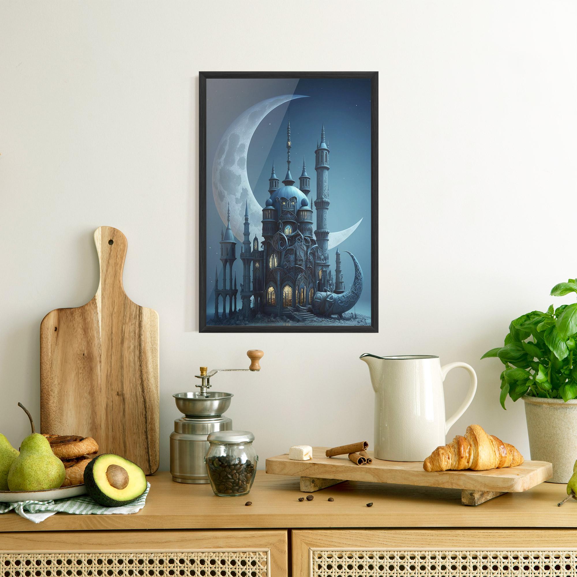 Keretezett Poszter Mosque Moon mockup 8
