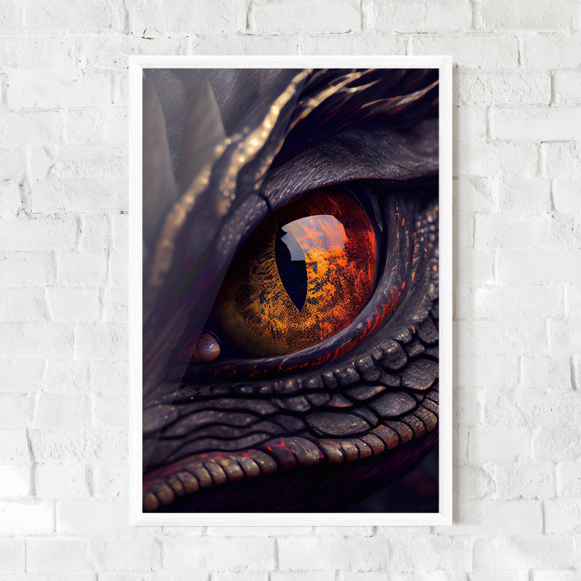 Keretezett Poszter Close Up Red Eye Dragon mockup 0