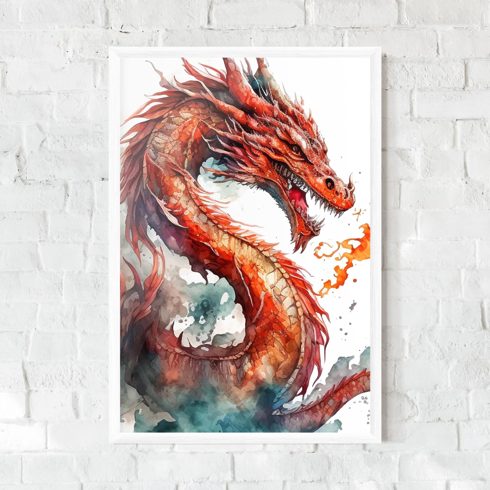 Keretezett Poszter Fire Dragon mockup 0