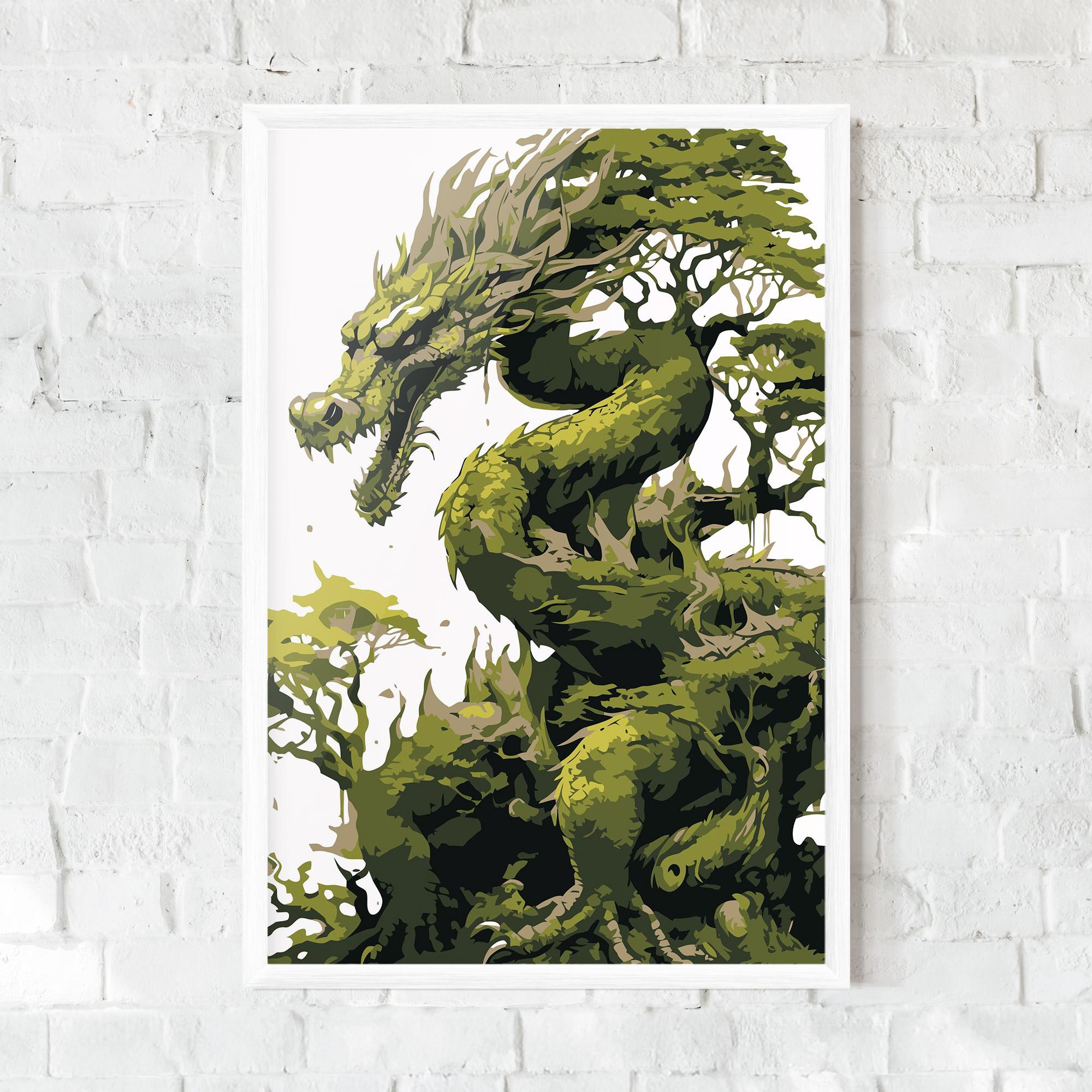 Keretezett Poszter Green Nature Dragon mockup 0
