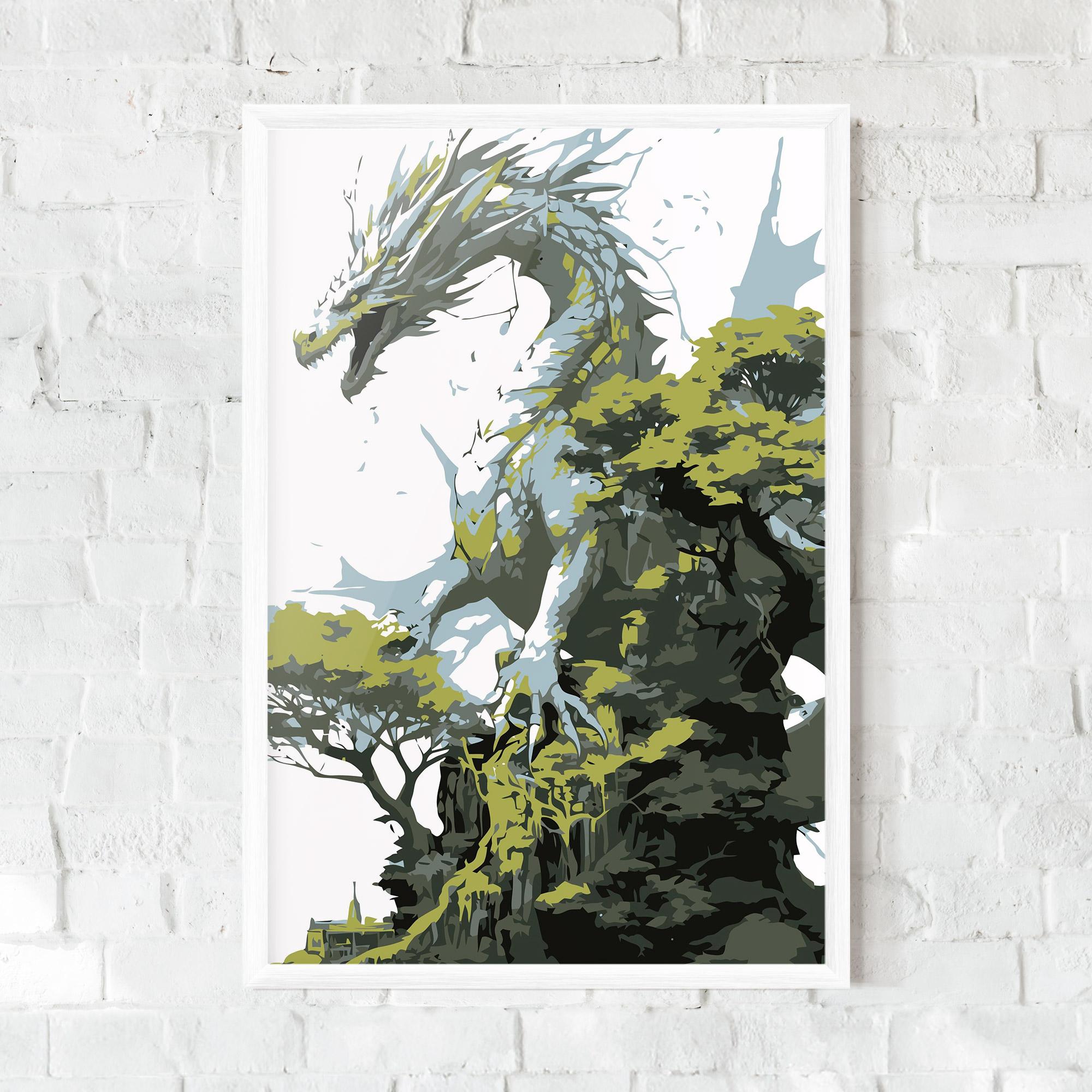 Keretezett Poszter Grey Nature Dragon mockup 0