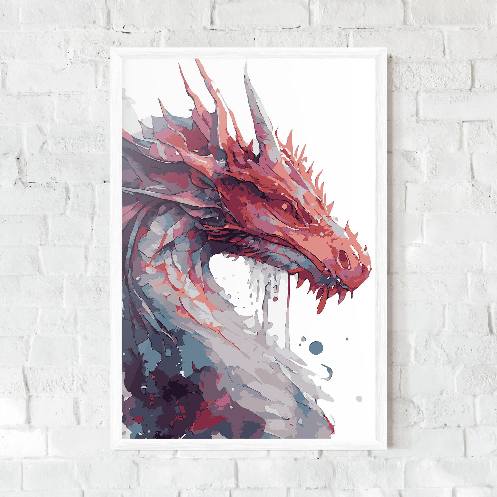 Keretezett Poszter Red Blue Dragon mockup 0