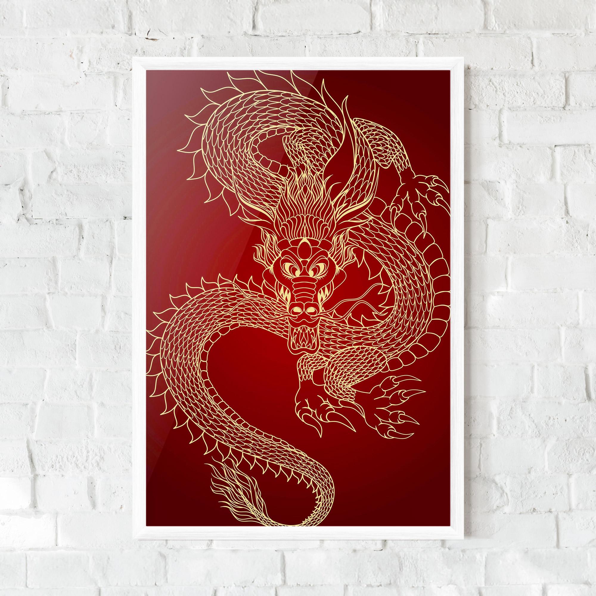 Keretezett Poszter Traditional Dragon mockup 0