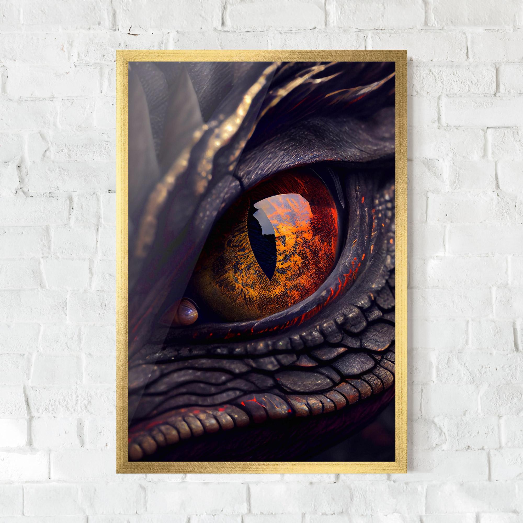 Keretezett Poszter Close Up Red Eye Dragon mockup 0