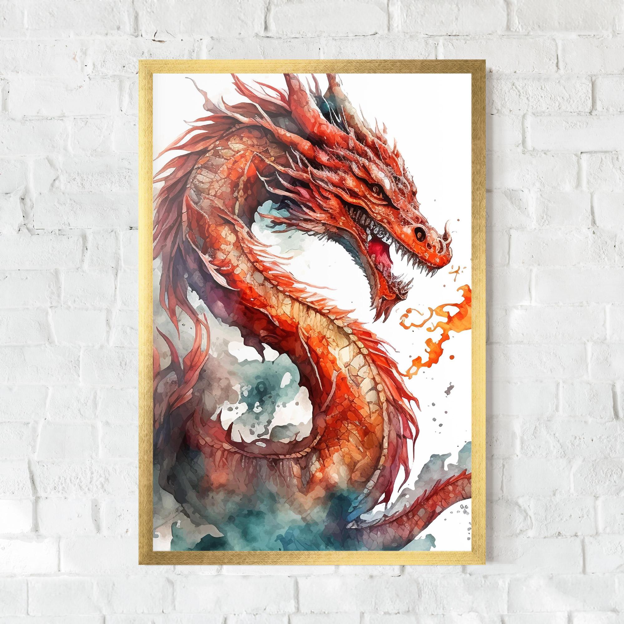 Keretezett Poszter Fire Dragon mockup 0