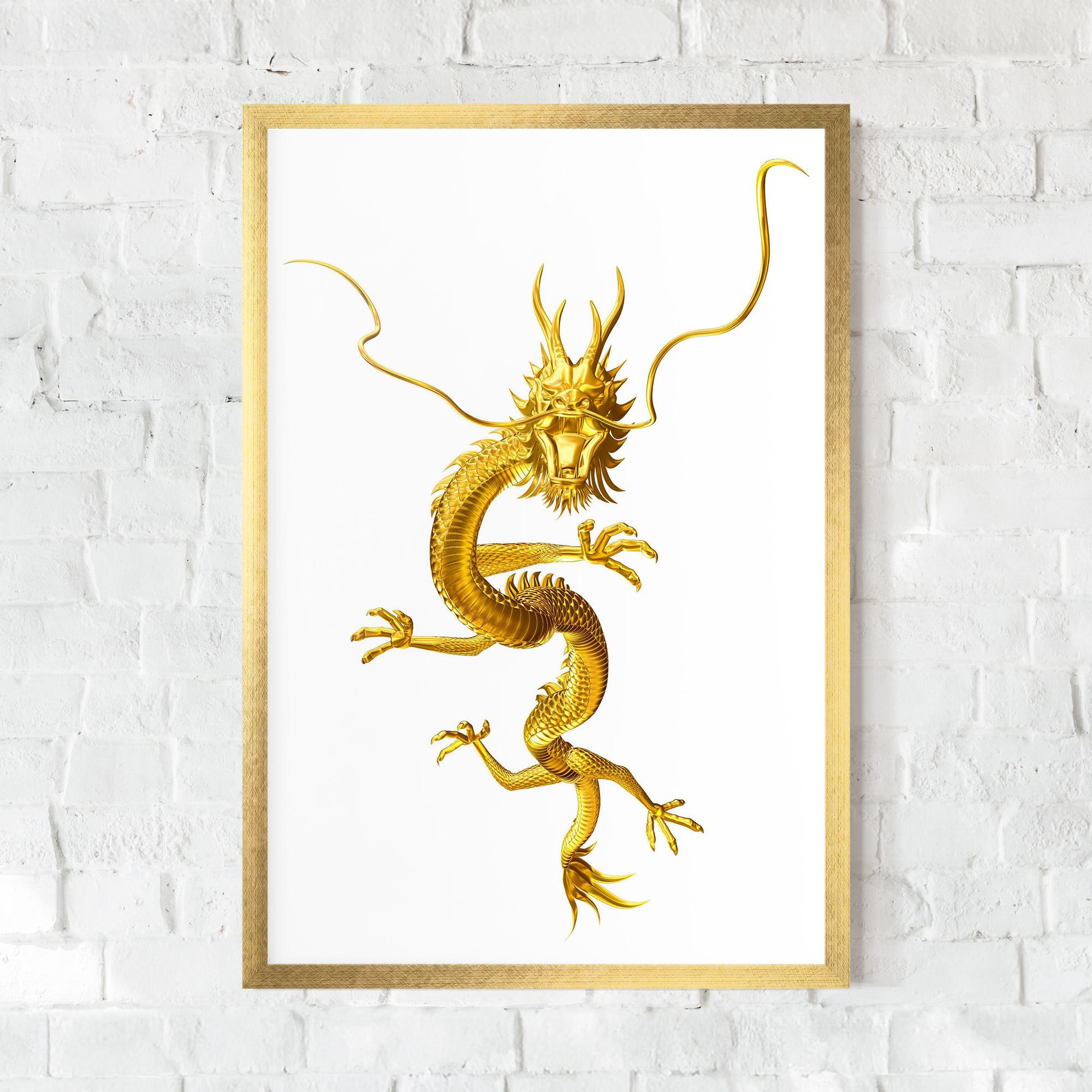Keretezett Poszter Golden Dragon mockup 0
