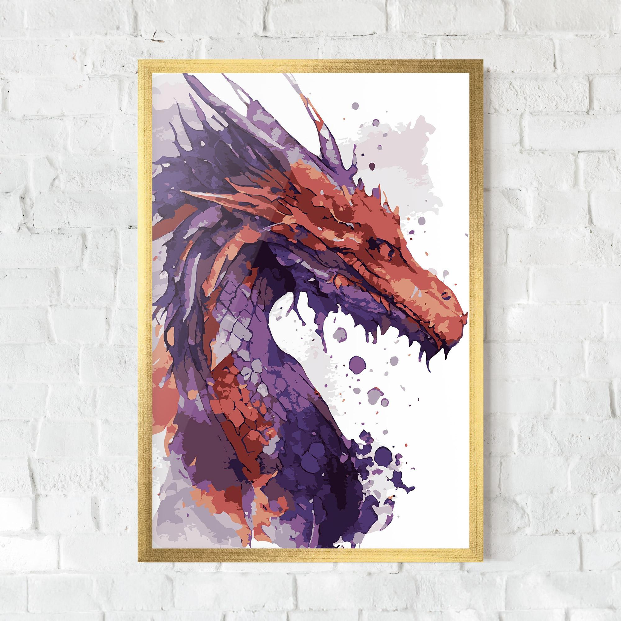 Keretezett Poszter Orange Purple Dragon mockup 0
