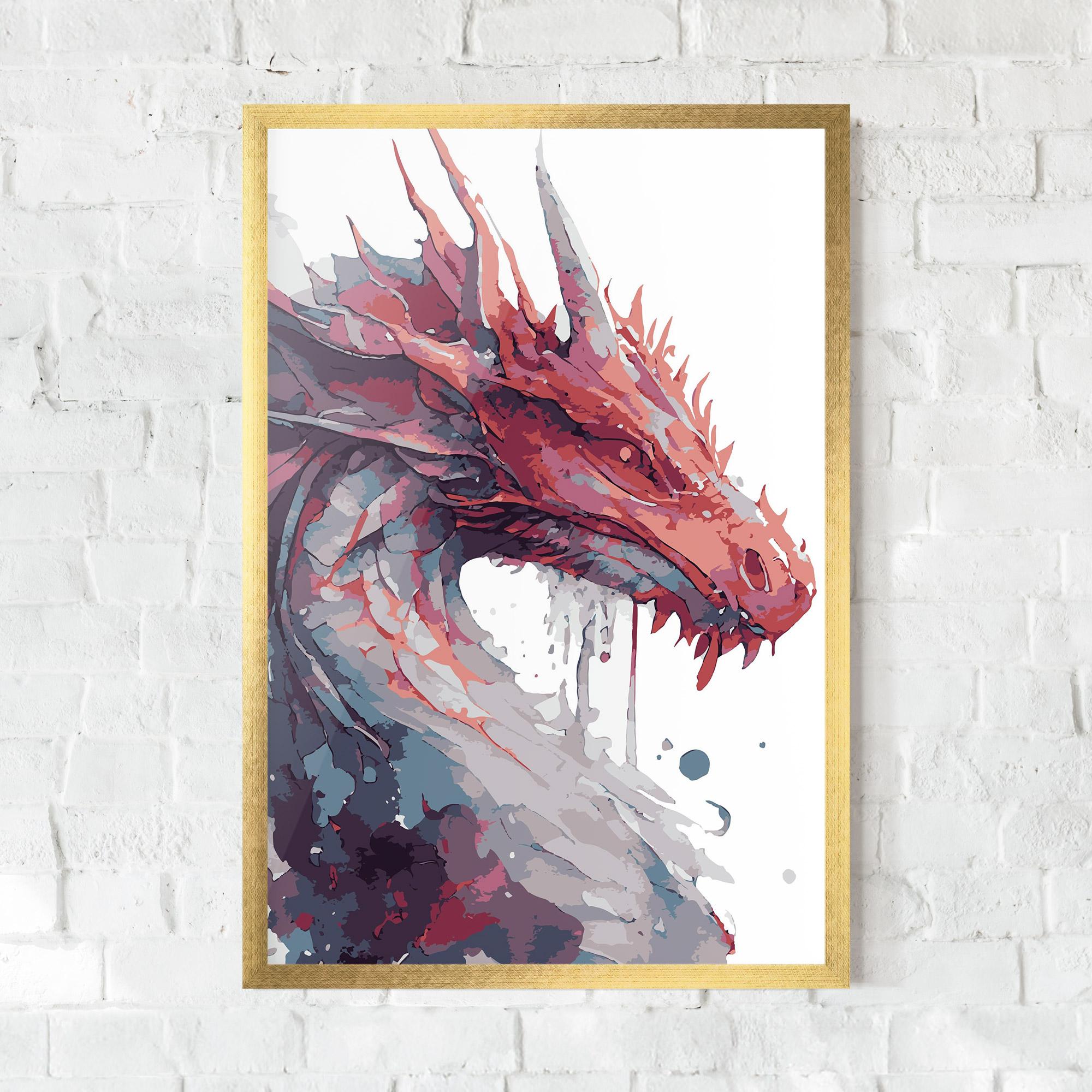 Keretezett Poszter Red Blue Dragon mockup 0