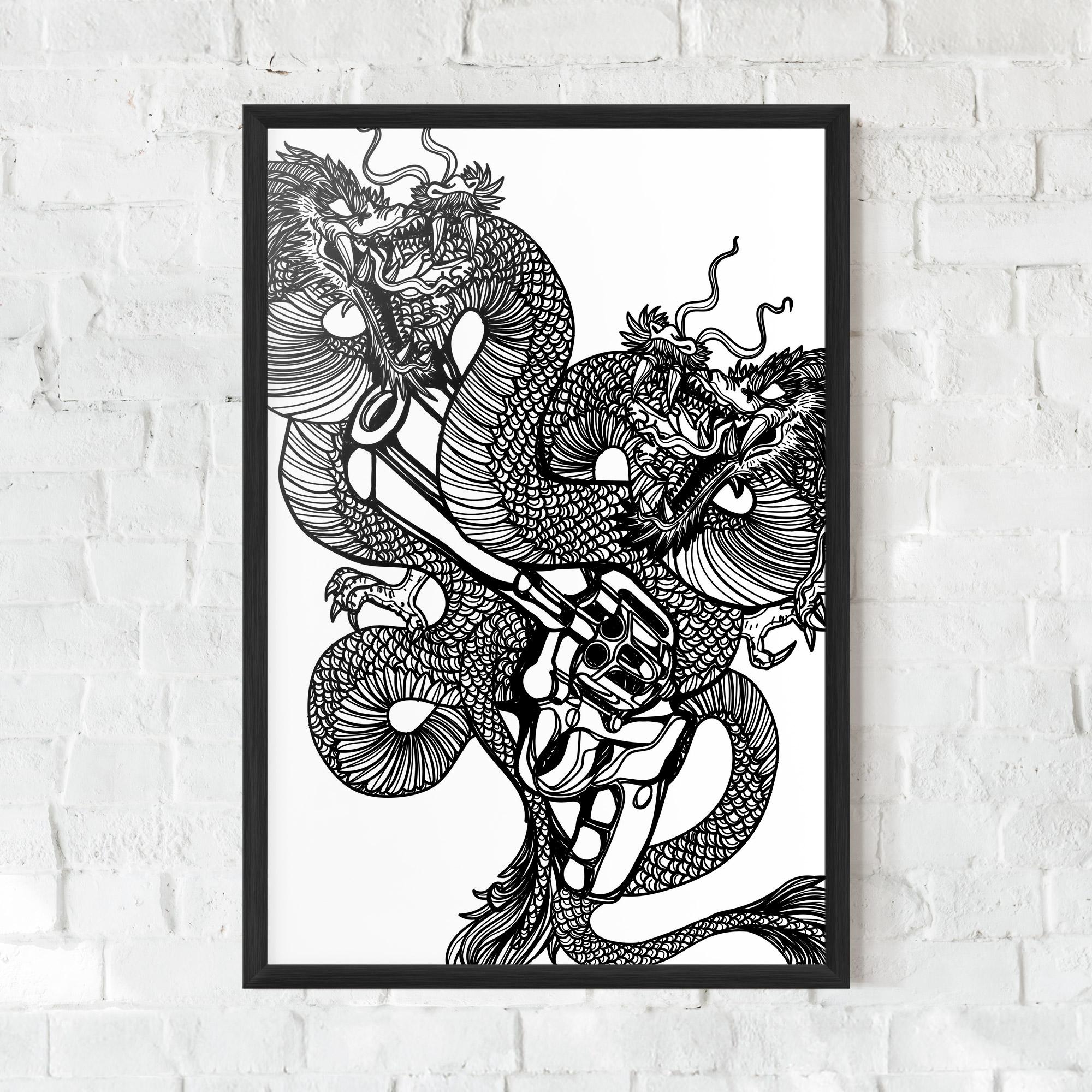 Keretezett Poszter Dragon Gun mockup 0