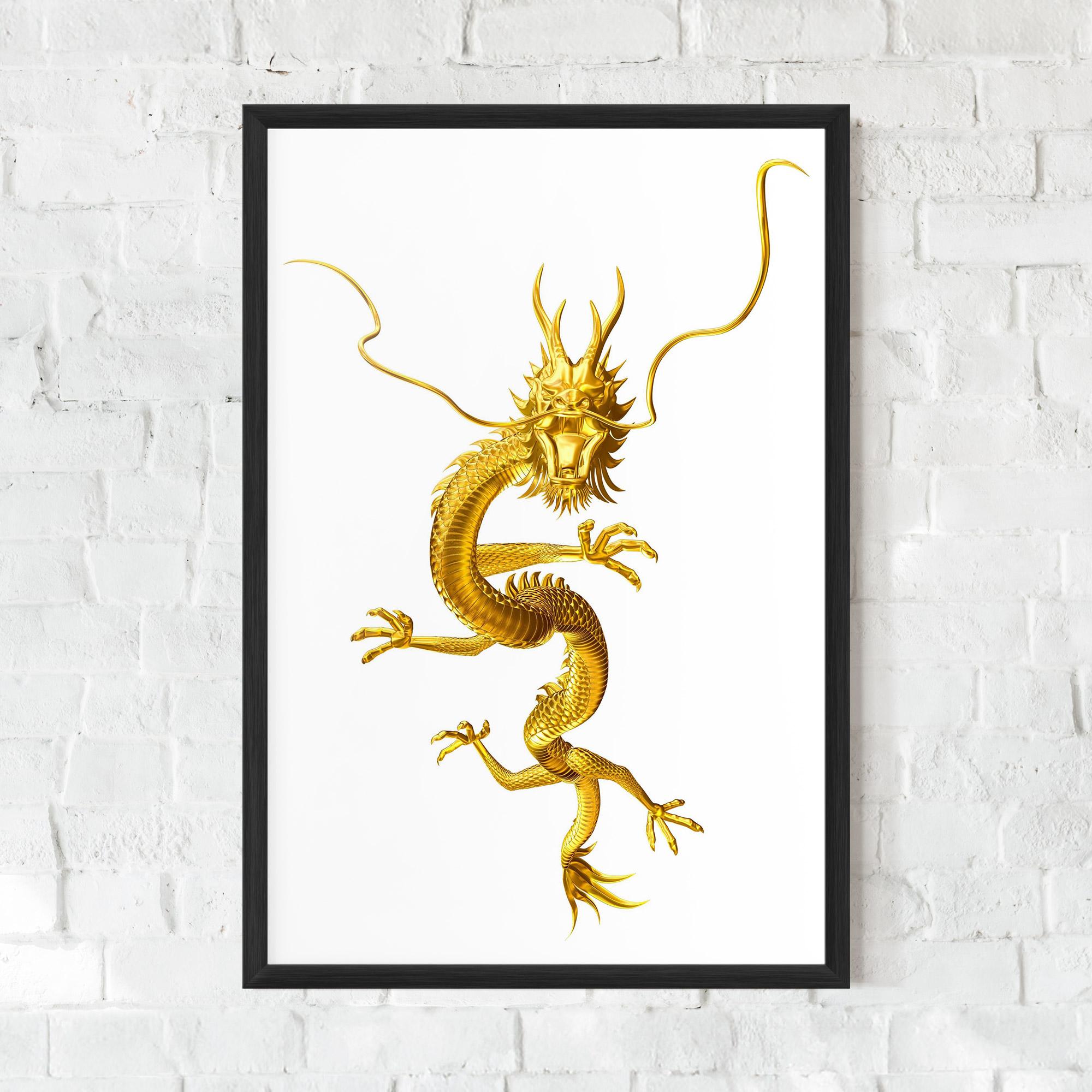 Keretezett Poszter Golden Dragon mockup 0