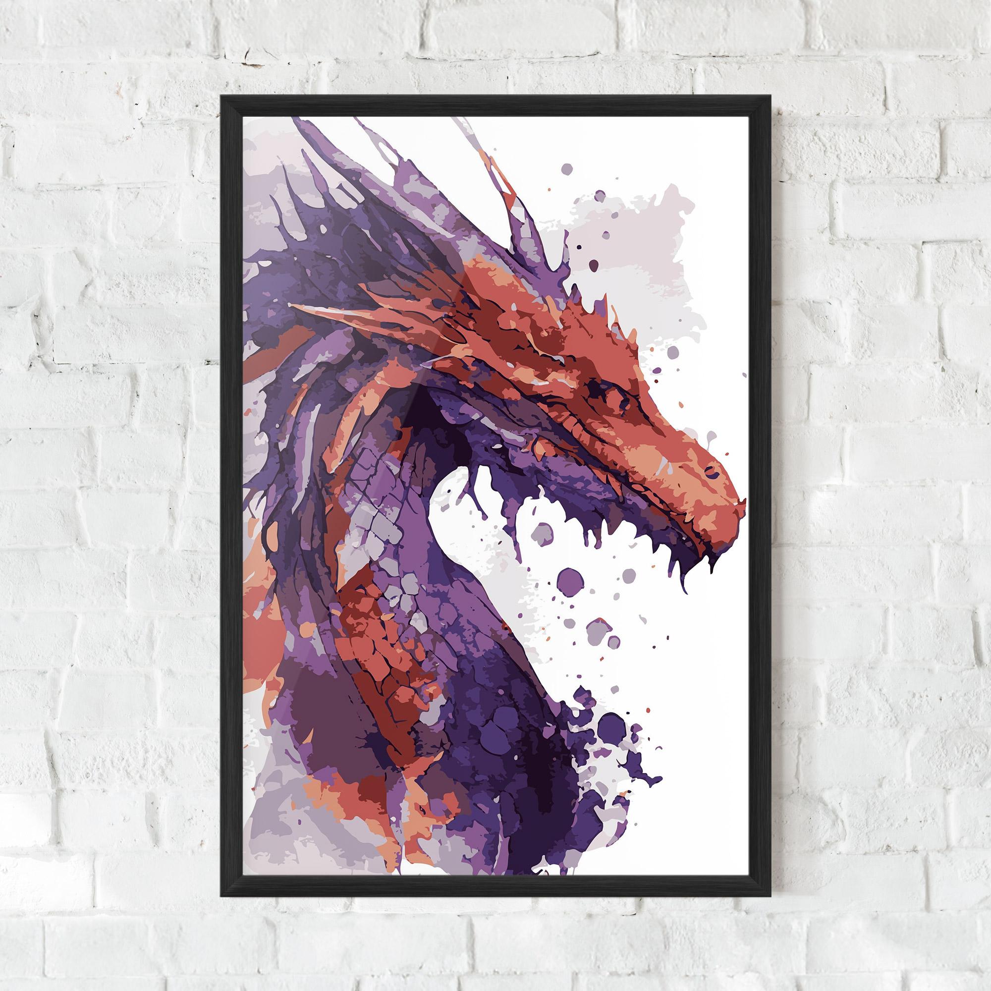 Keretezett Poszter Orange Purple Dragon mockup 0