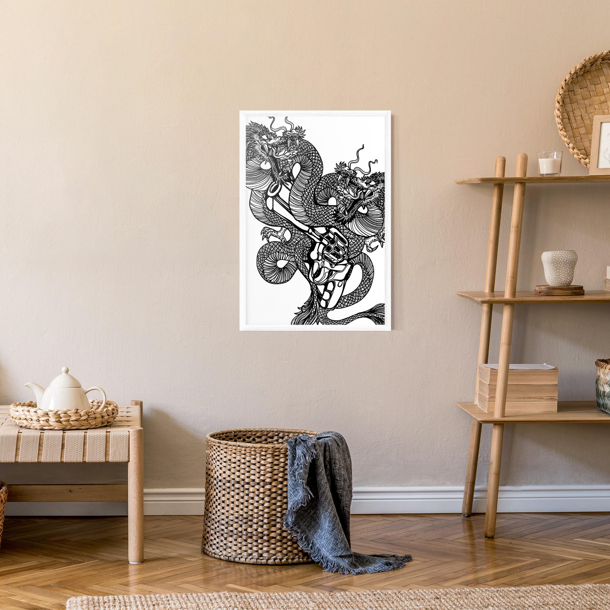 Keretezett Poszter Dragon Gun mockup 9