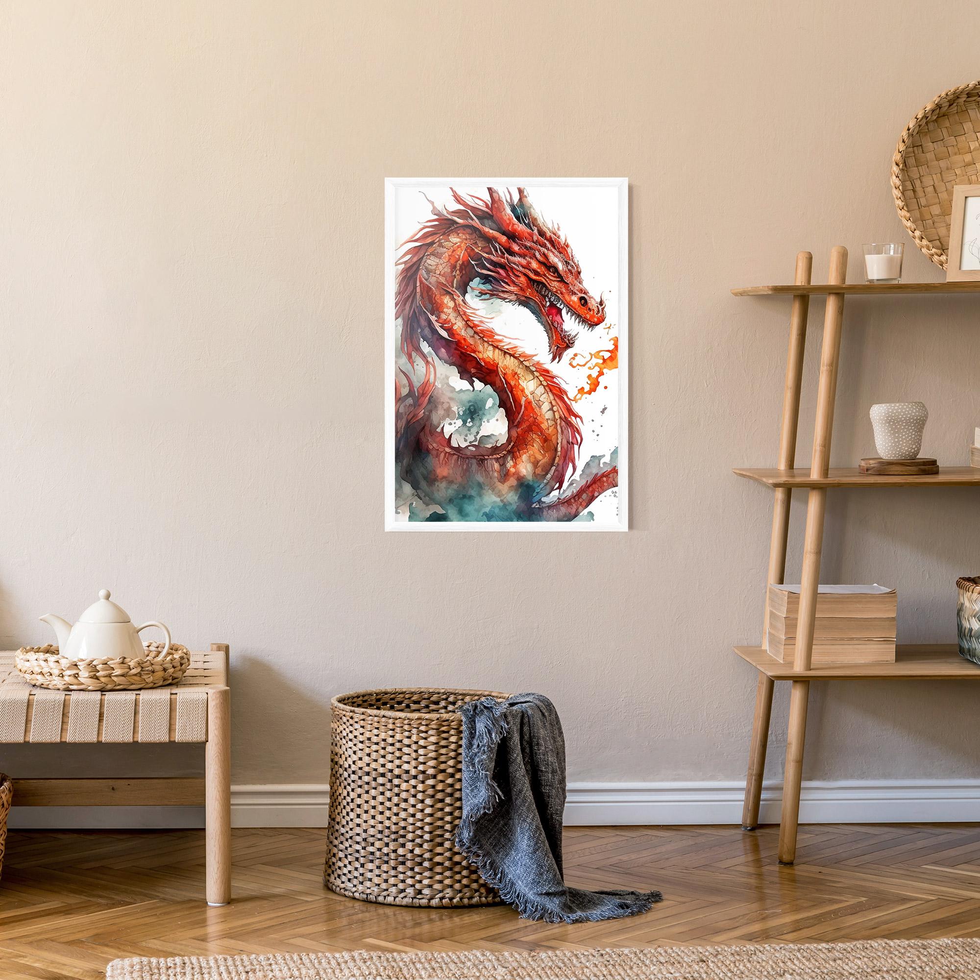 Keretezett Poszter Fire Dragon mockup 9