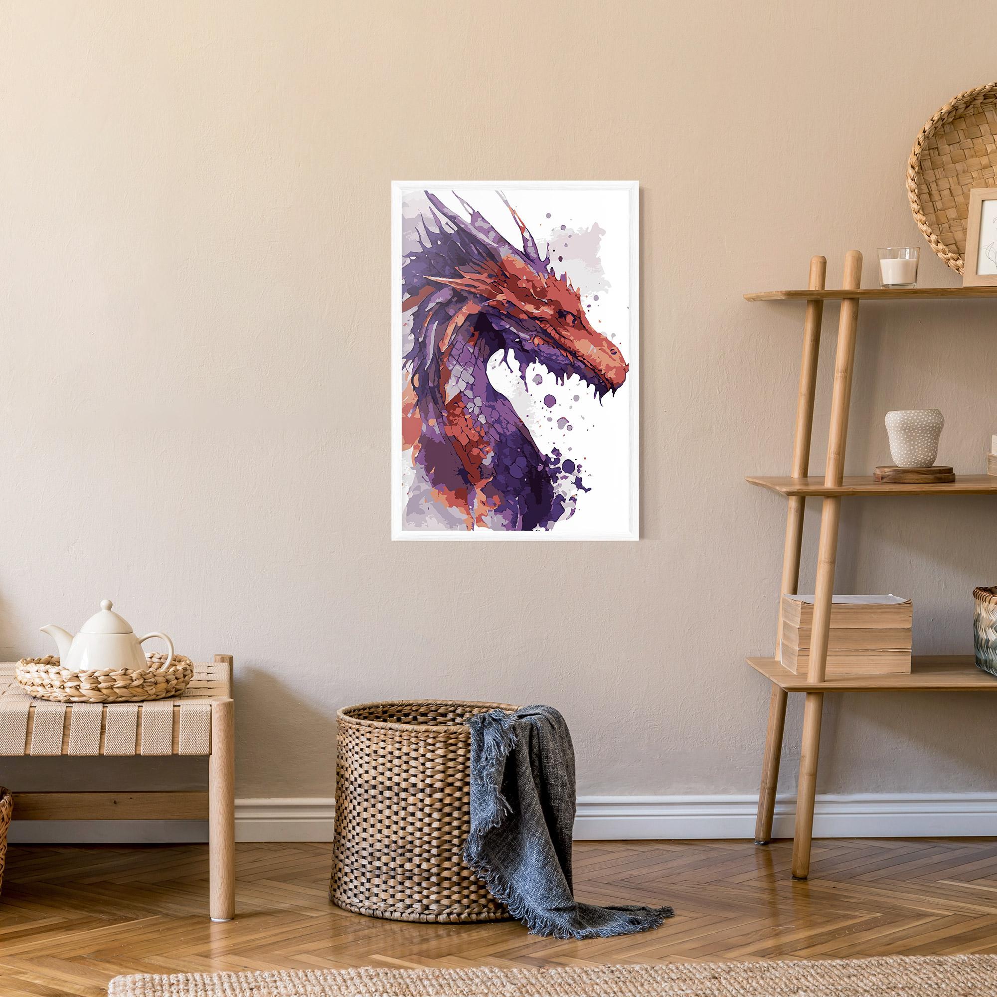 Keretezett Poszter Orange Purple Dragon mockup 9