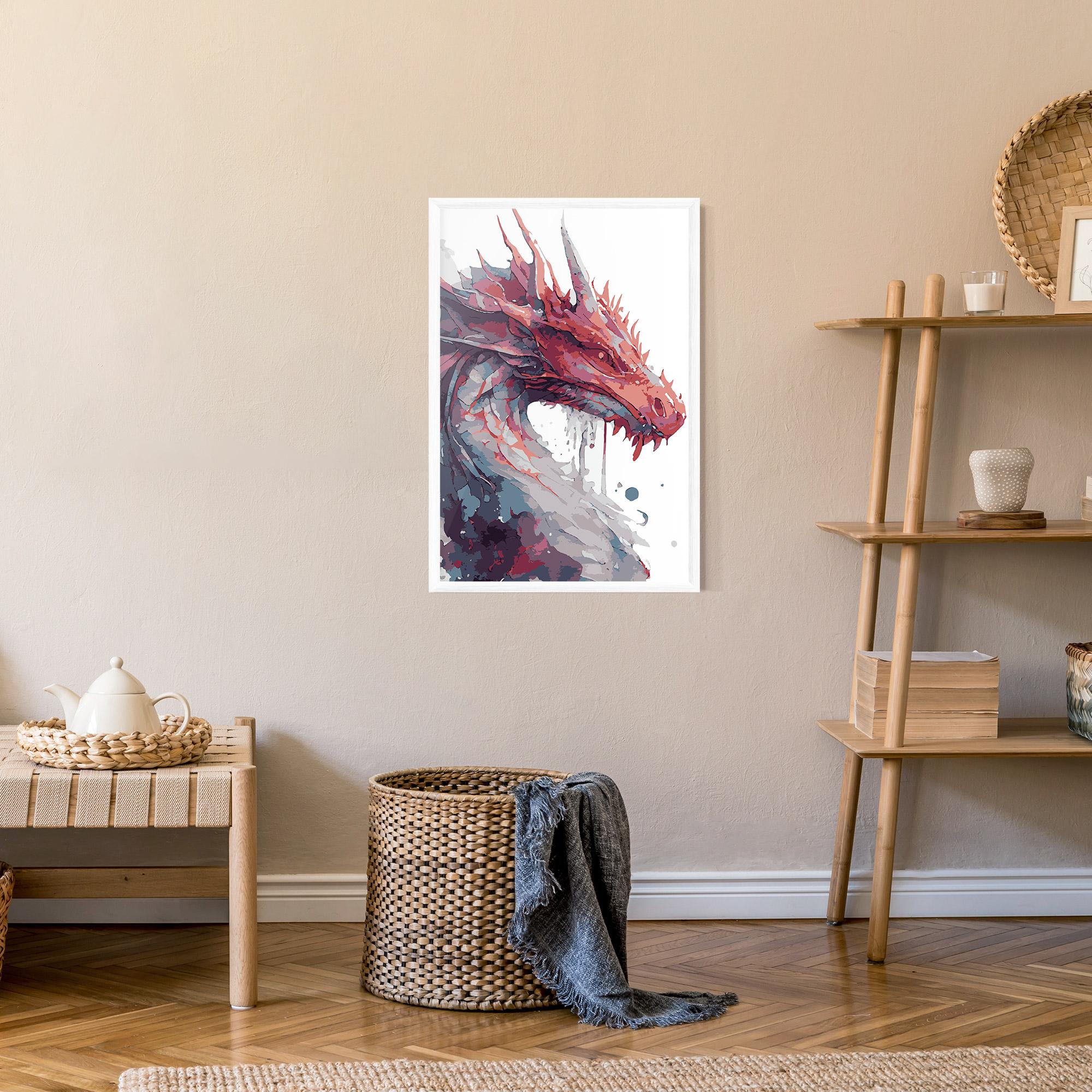 Keretezett Poszter Red Blue Dragon mockup 9