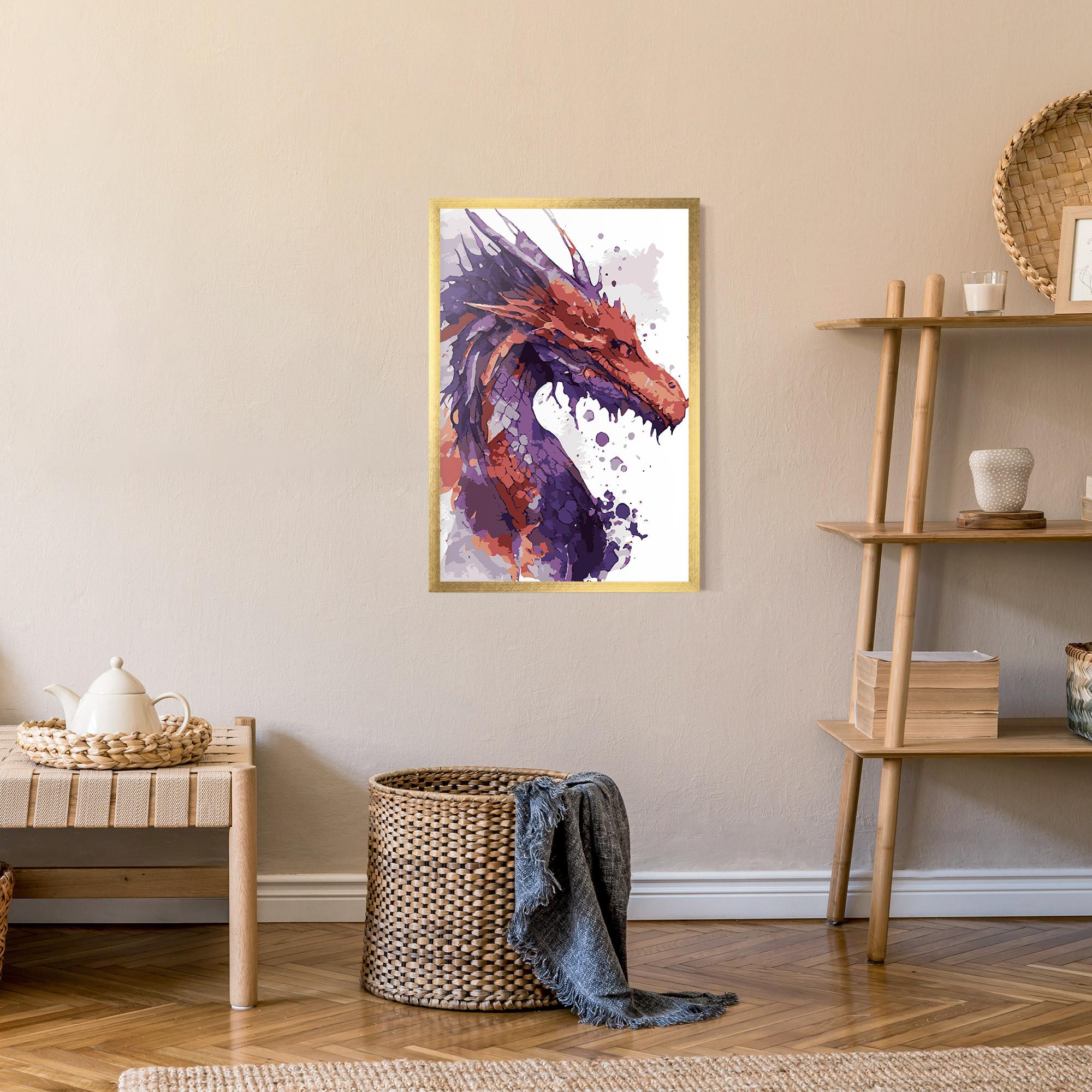 Keretezett Poszter Orange Purple Dragon mockup 9