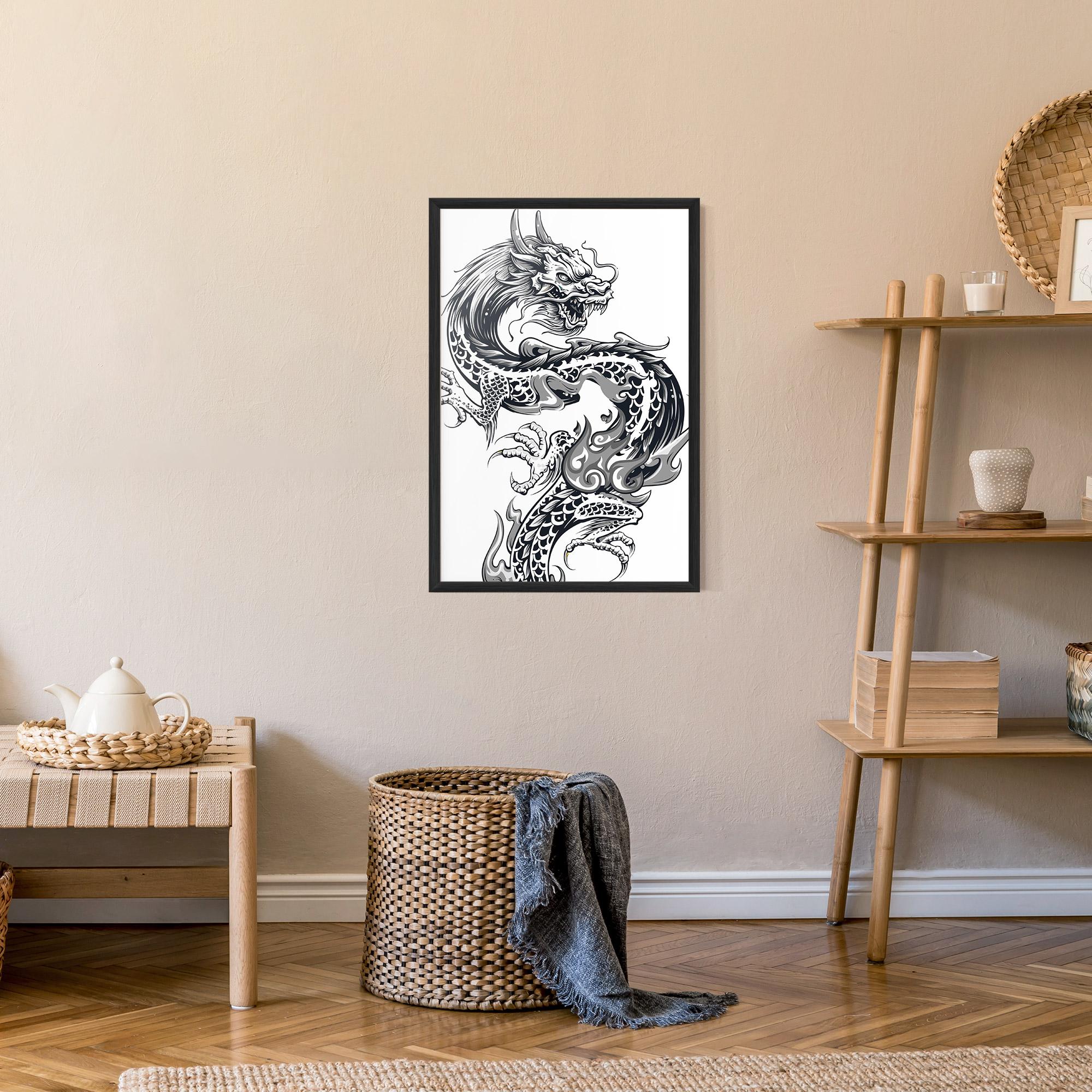 Keretezett Poszter Dragon Line mockup 9