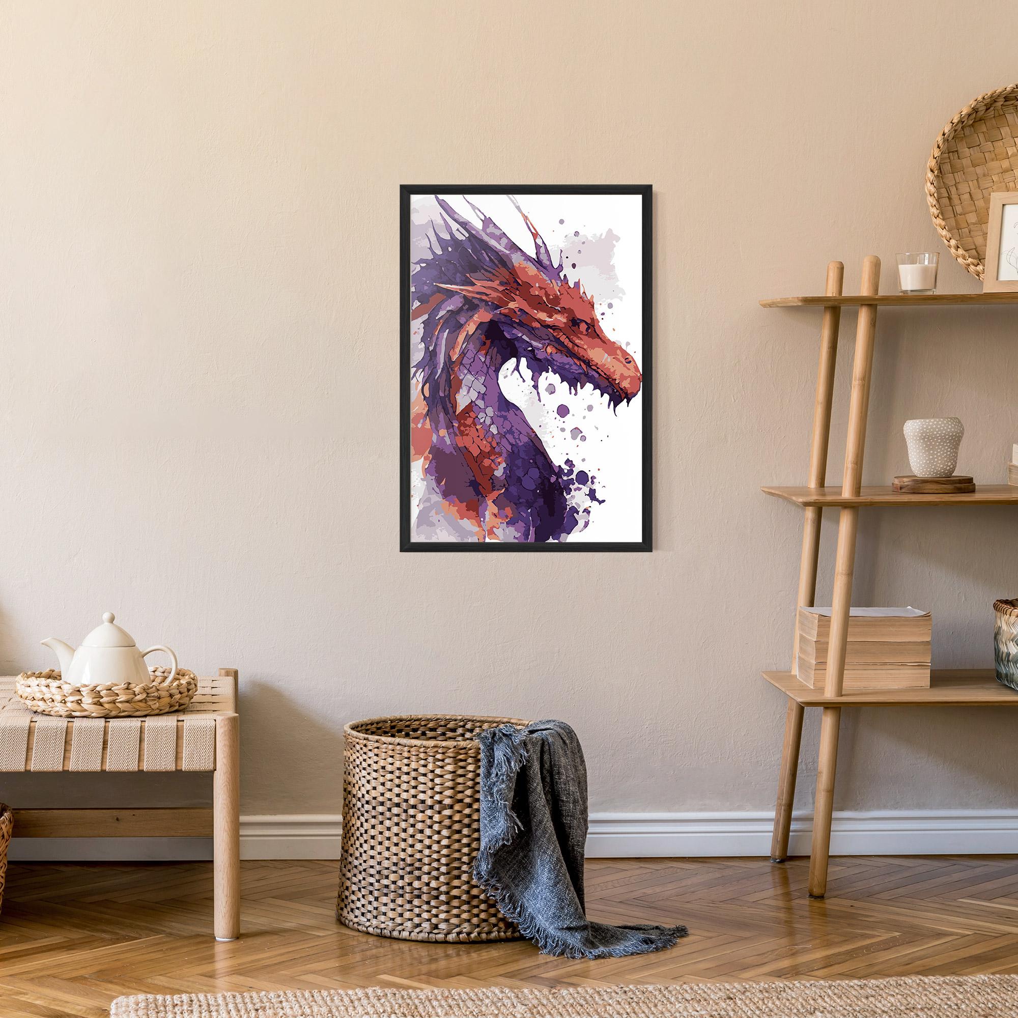 Keretezett Poszter Orange Purple Dragon mockup 9