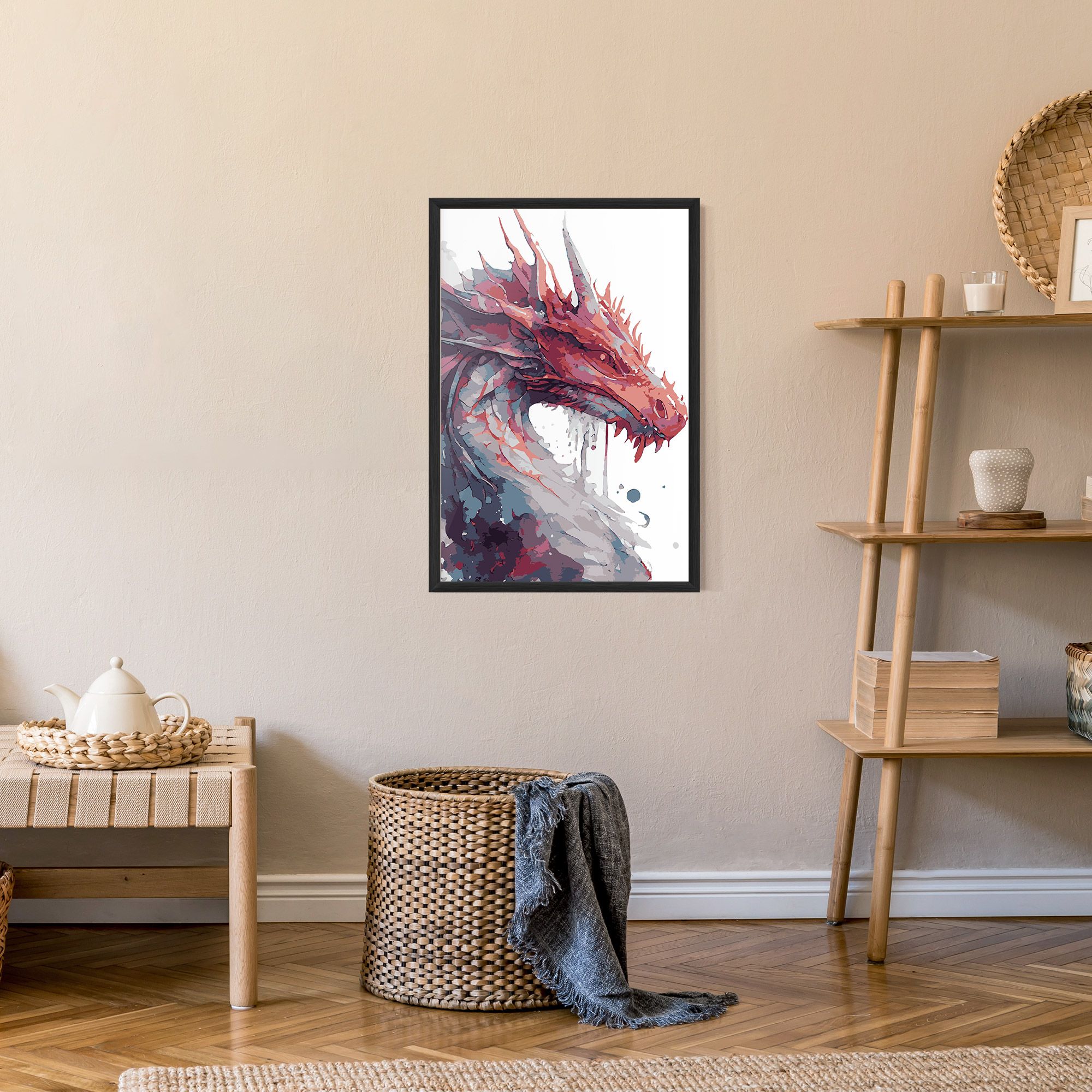 Red Blue Dragon mockup 9