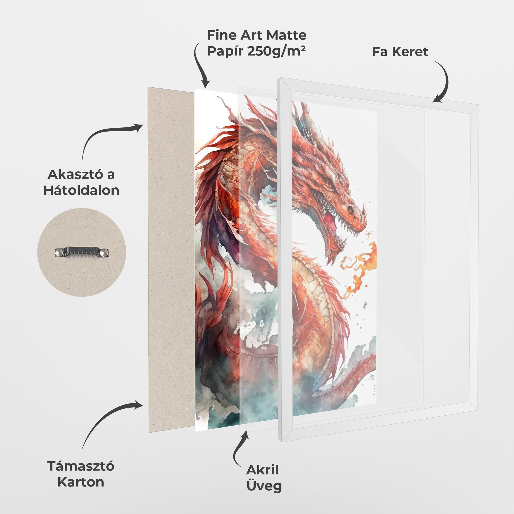 Keretezett Poszter Fire Dragon mockup 1