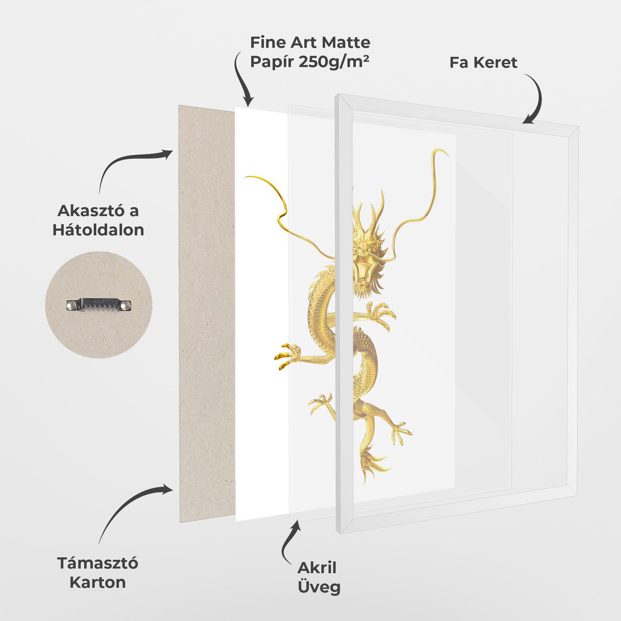 Keretezett Poszter Golden Dragon mockup 1