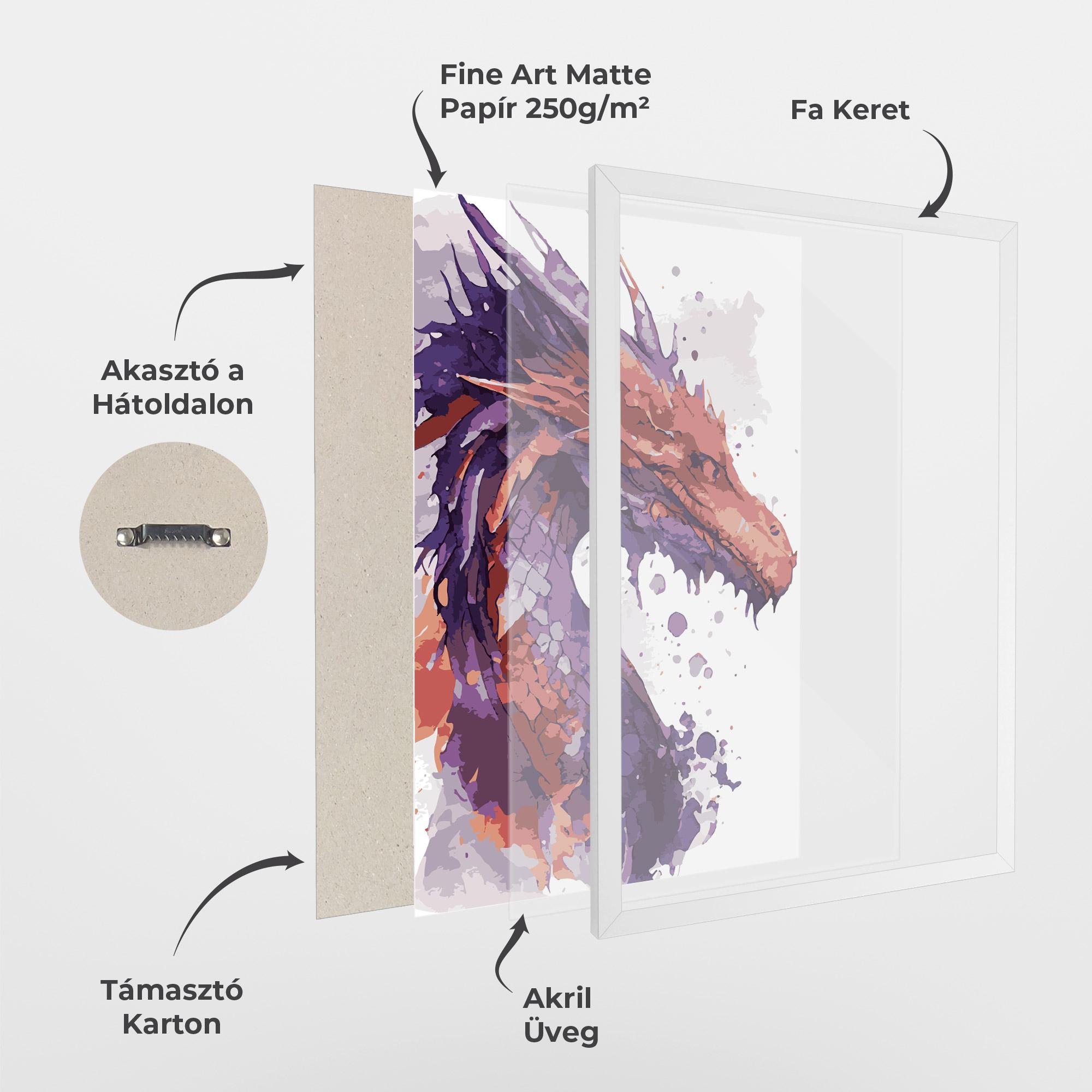 Keretezett Poszter Orange Purple Dragon mockup 1
