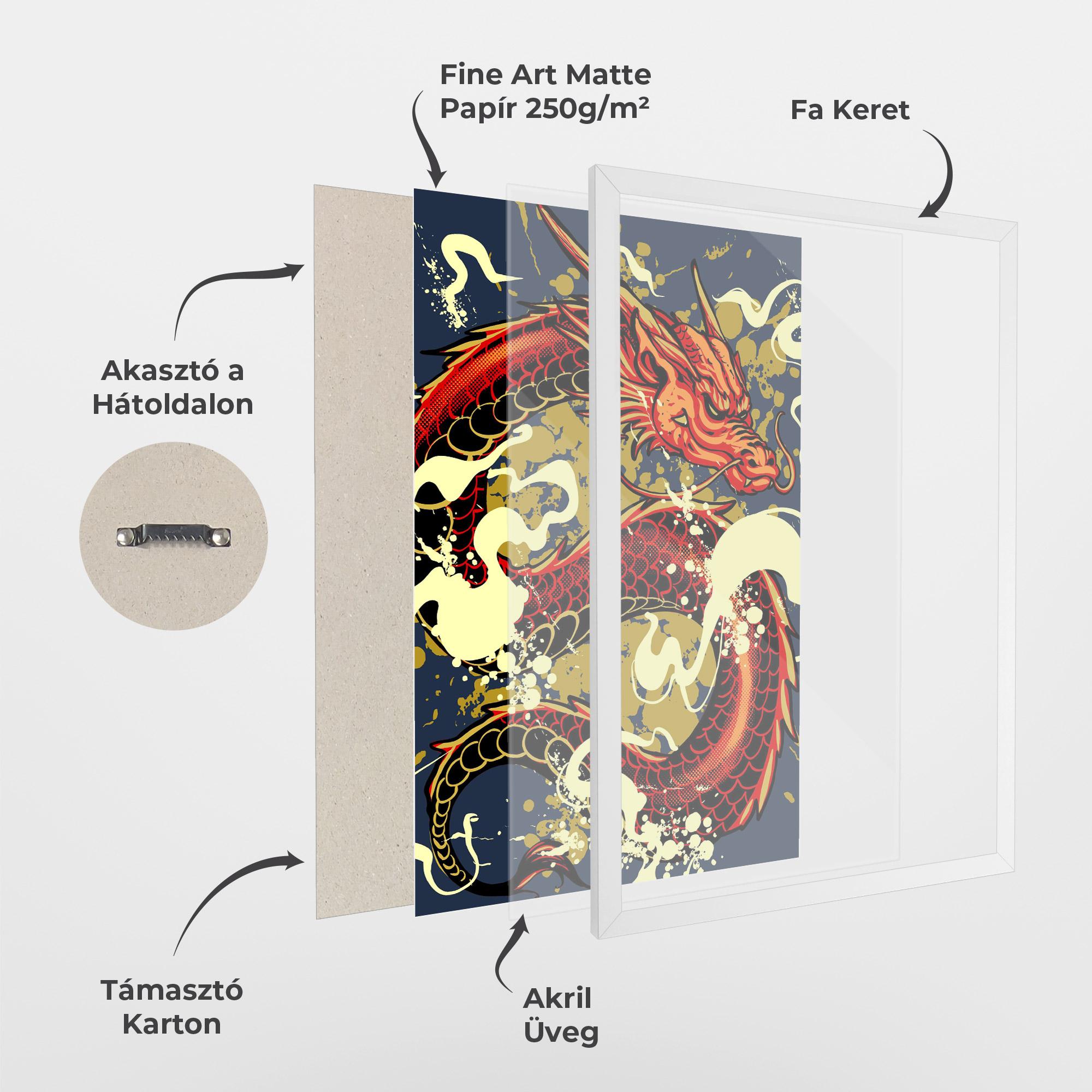 Keretezett Poszter Red Cream Dragon mockup 1