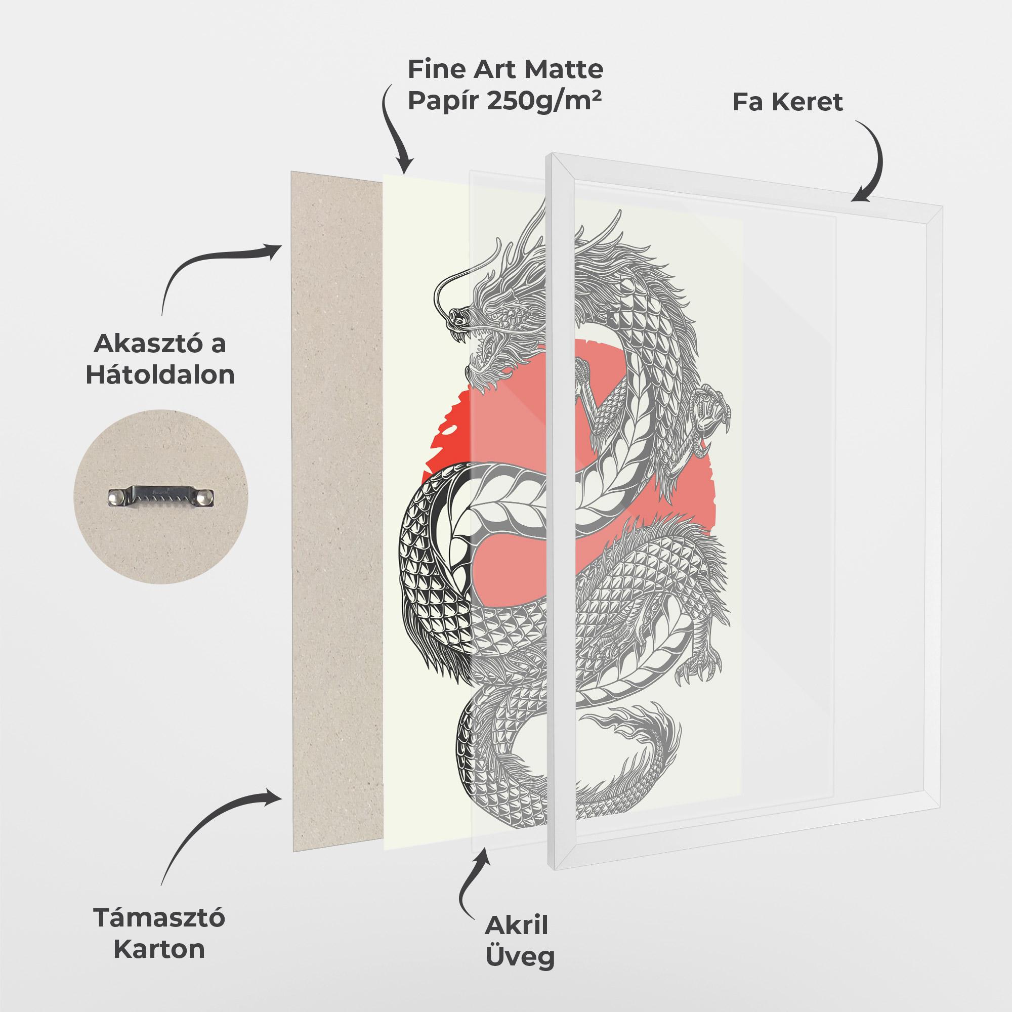 Keretezett Poszter Red Moon Dragon mockup 1