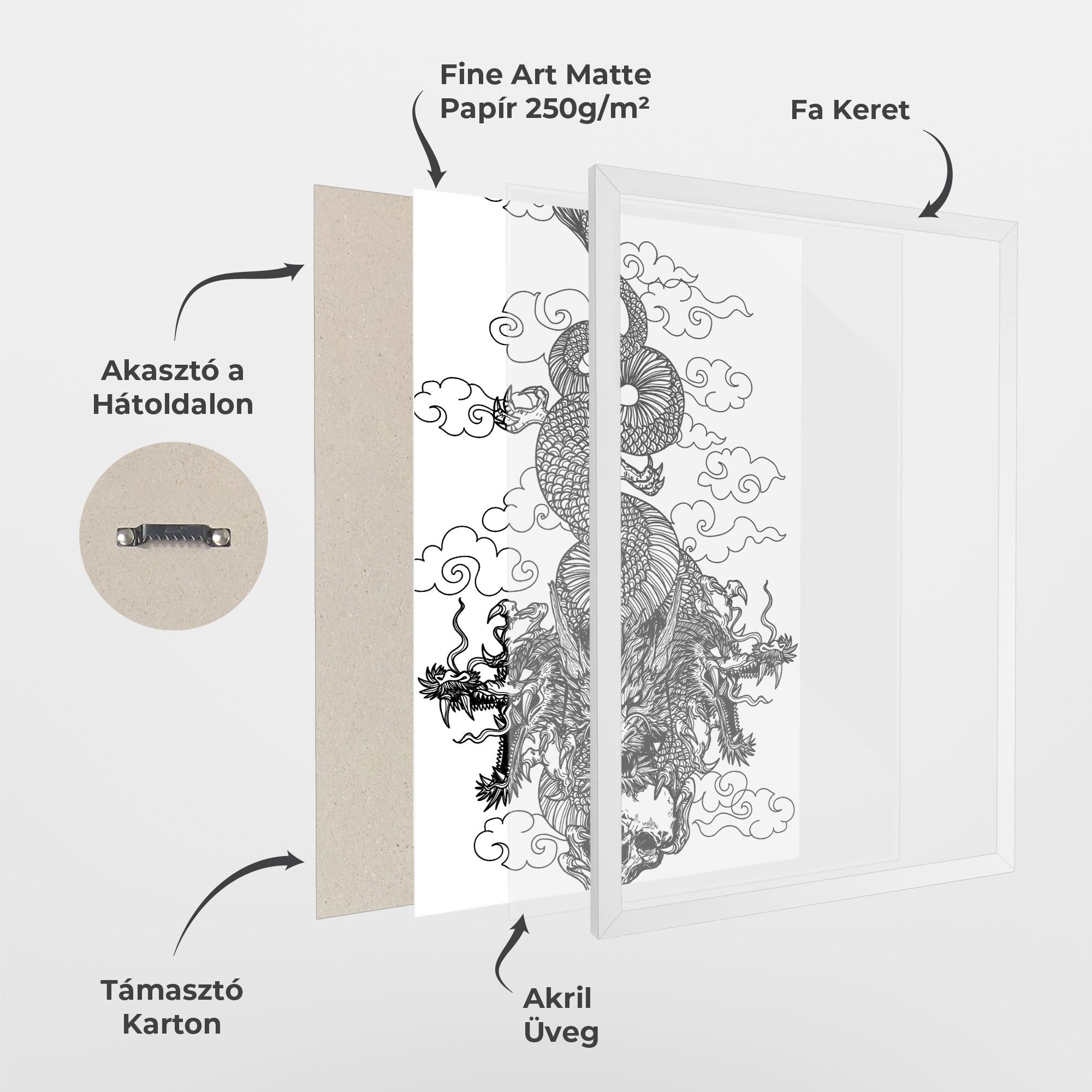 Keretezett Poszter Skull Dragon mockup 1