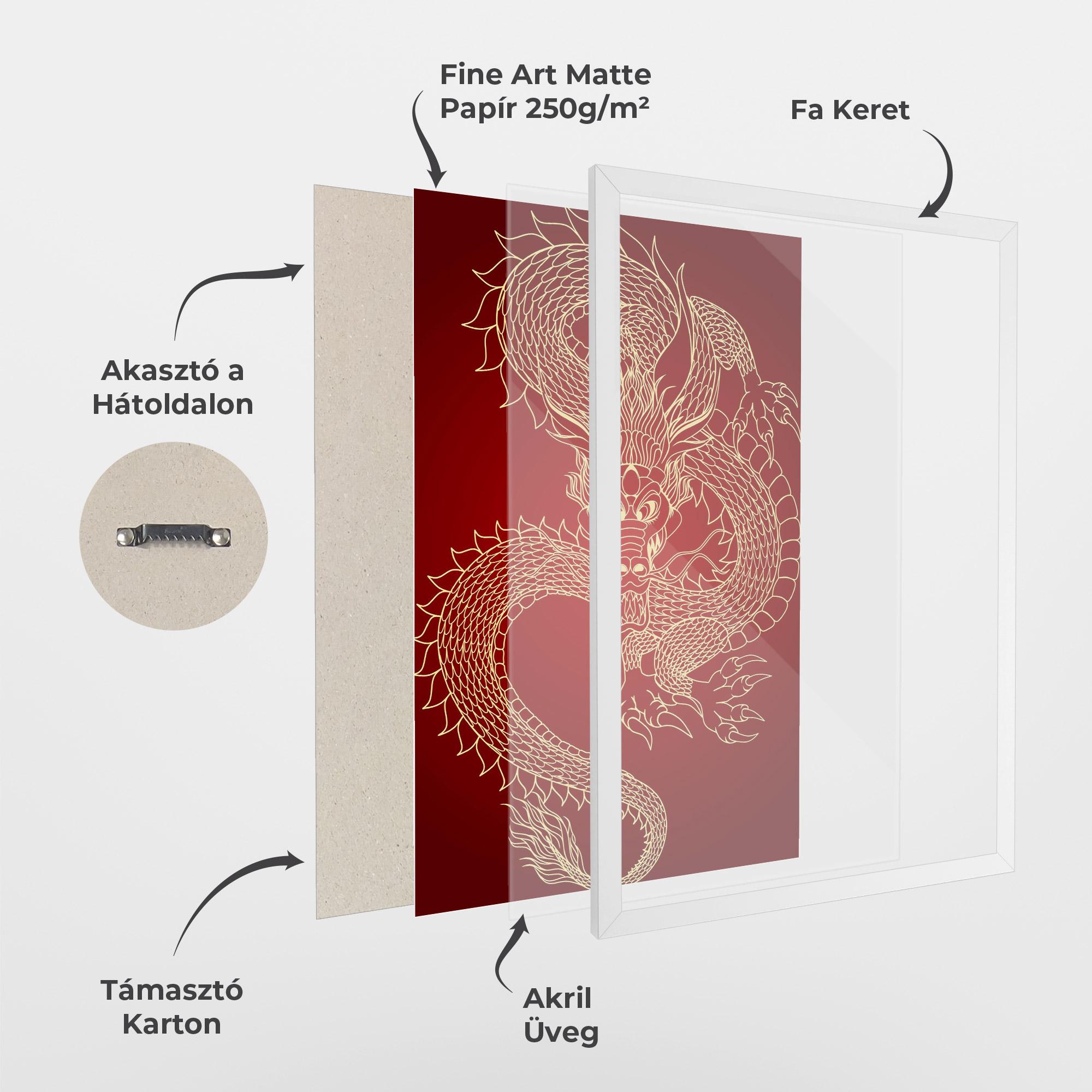 Keretezett Poszter Traditional Dragon mockup 1