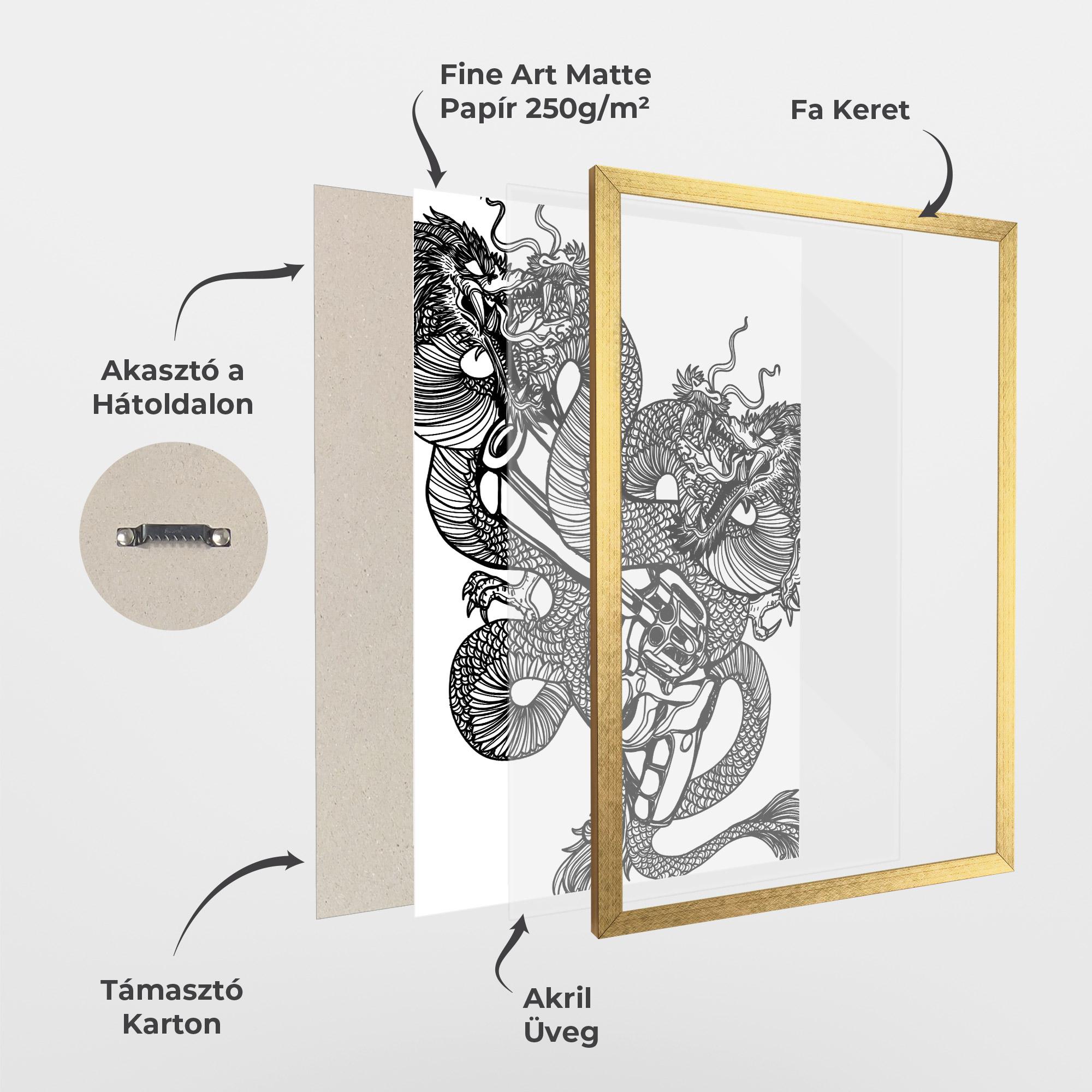Keretezett Poszter Dragon Gun mockup 1
