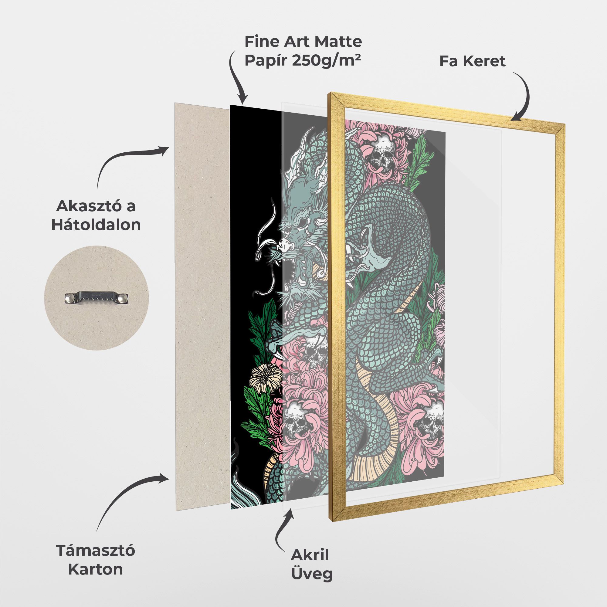 Flower Skull Dragon mockup 1