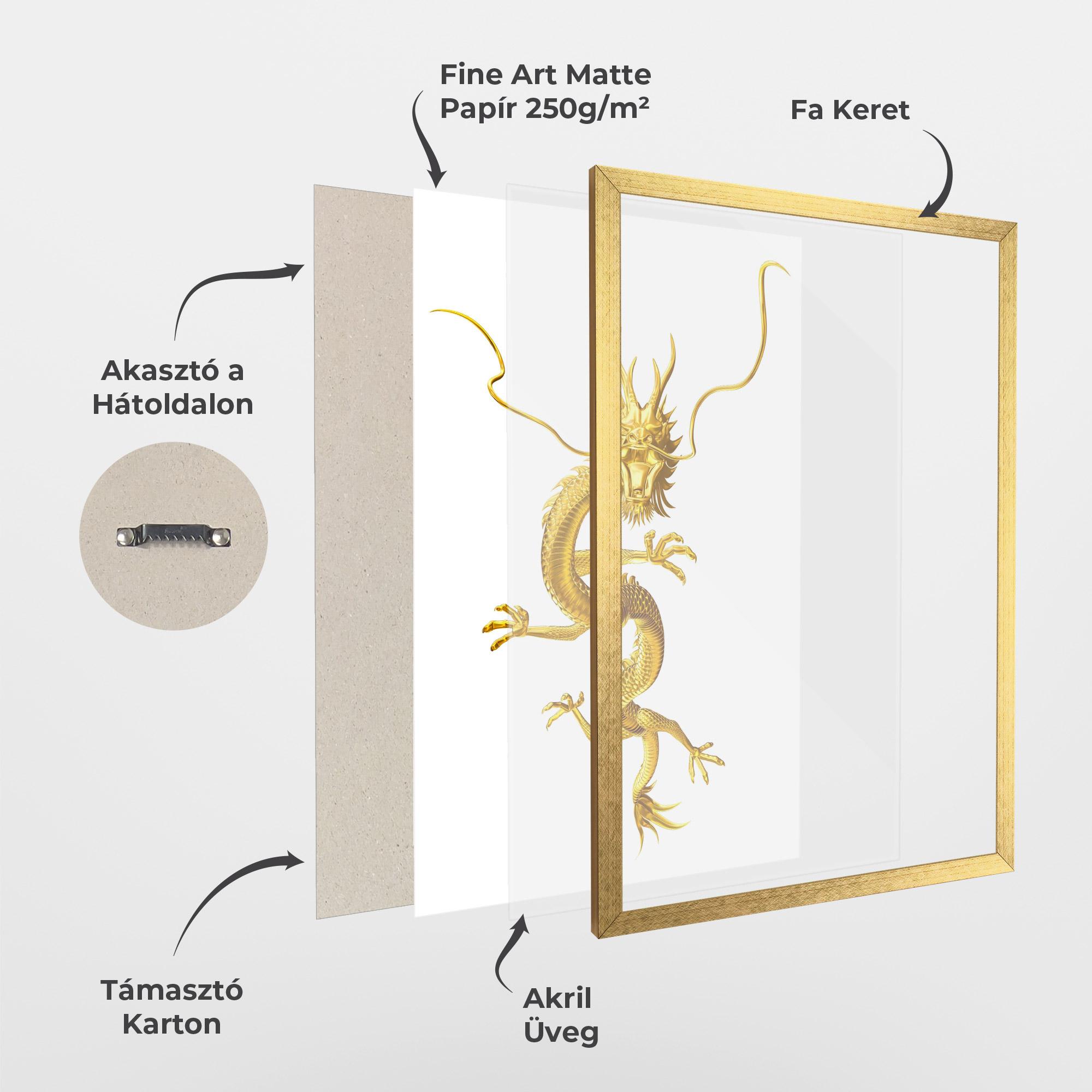 Keretezett Poszter Golden Dragon mockup 1