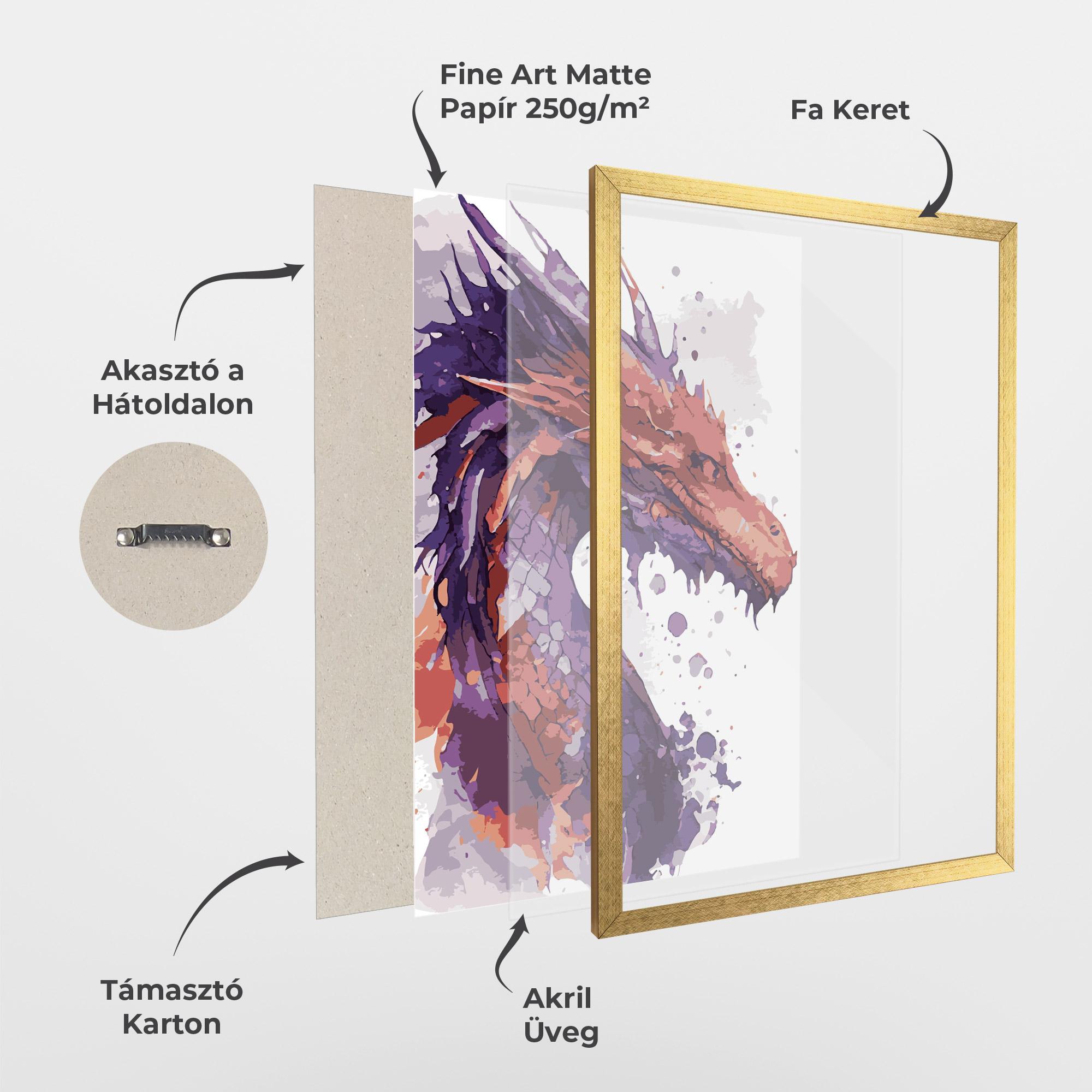 Keretezett Poszter Orange Purple Dragon mockup 1