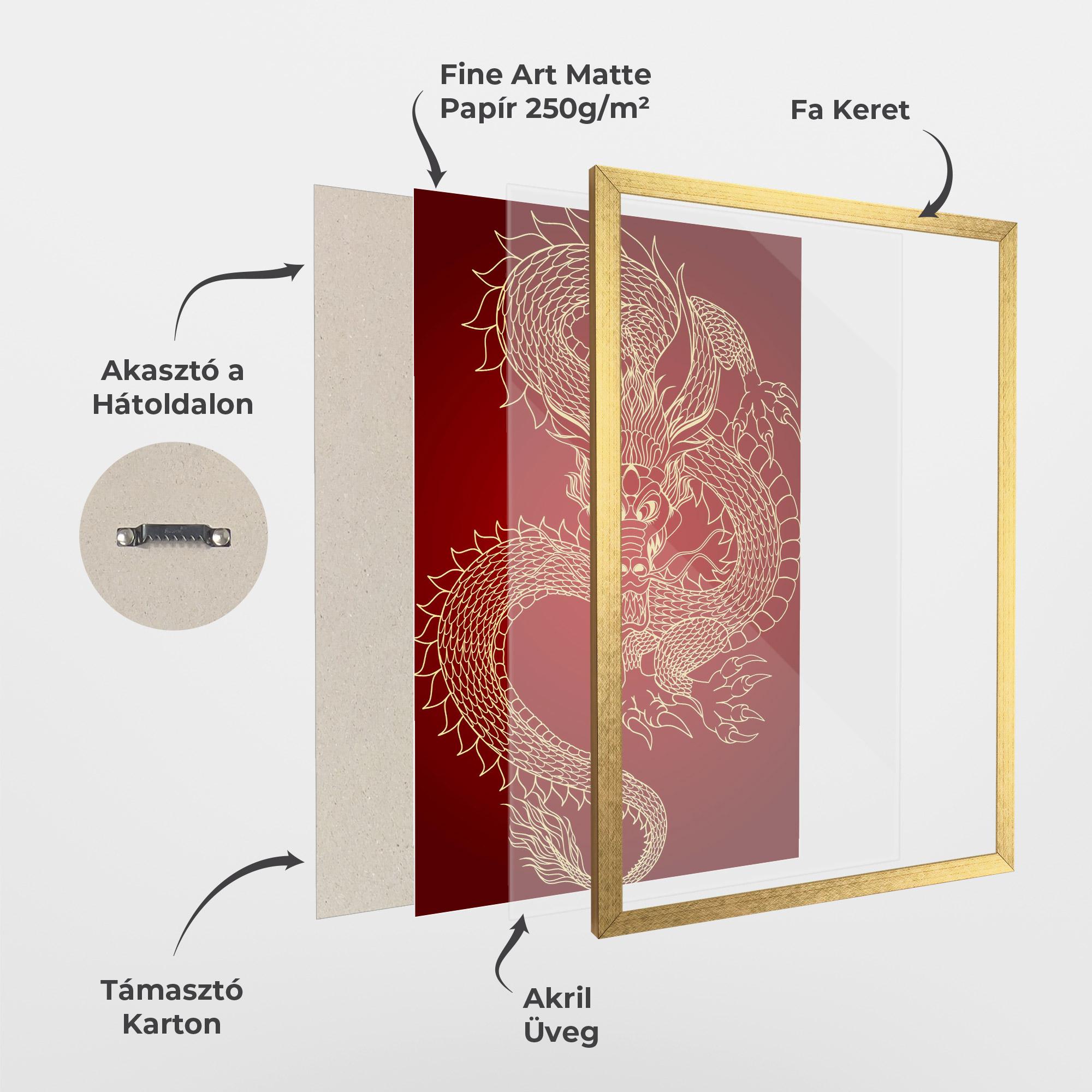 Keretezett Poszter Traditional Dragon mockup 1