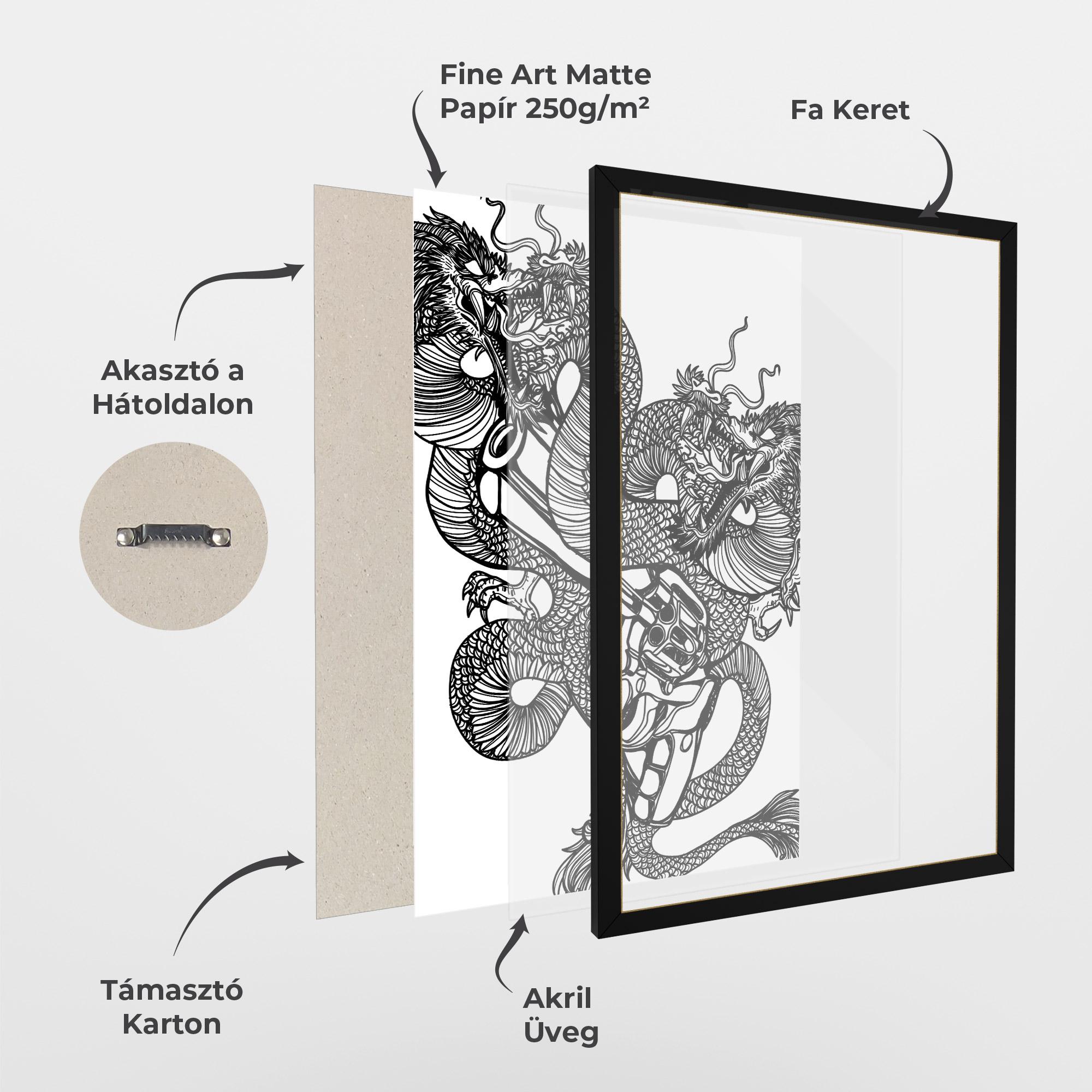 Keretezett Poszter Dragon Gun mockup 1