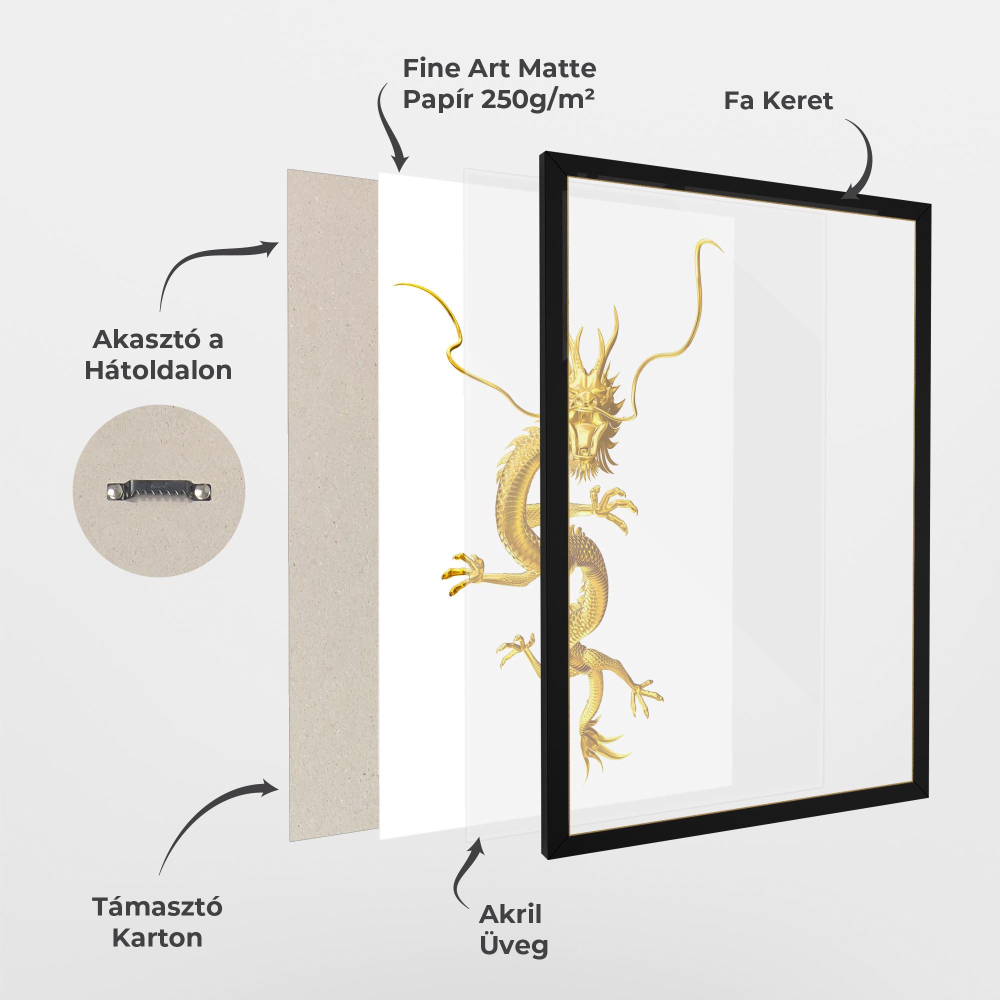 Keretezett Poszter Golden Dragon mockup 1