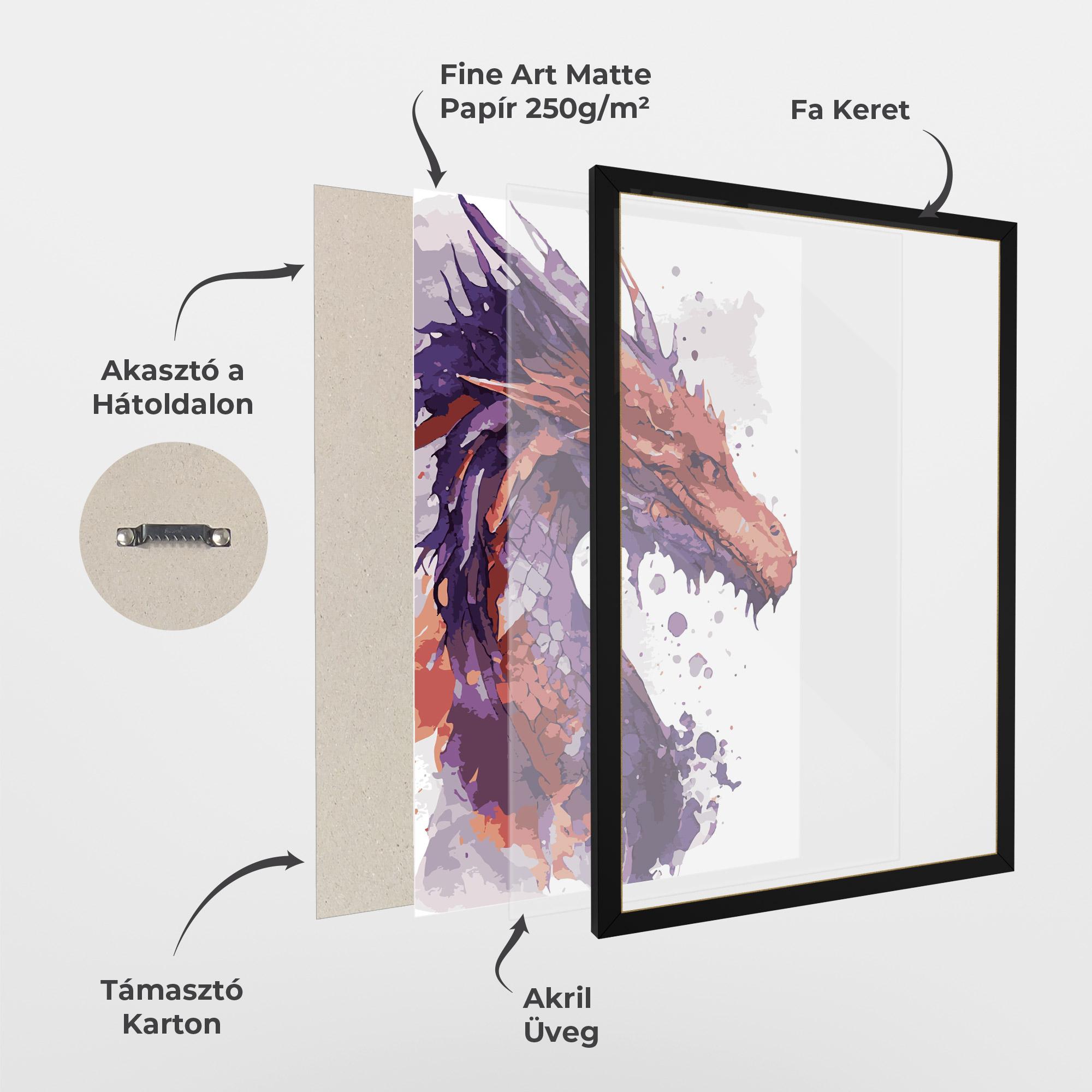 Keretezett Poszter Orange Purple Dragon mockup 1