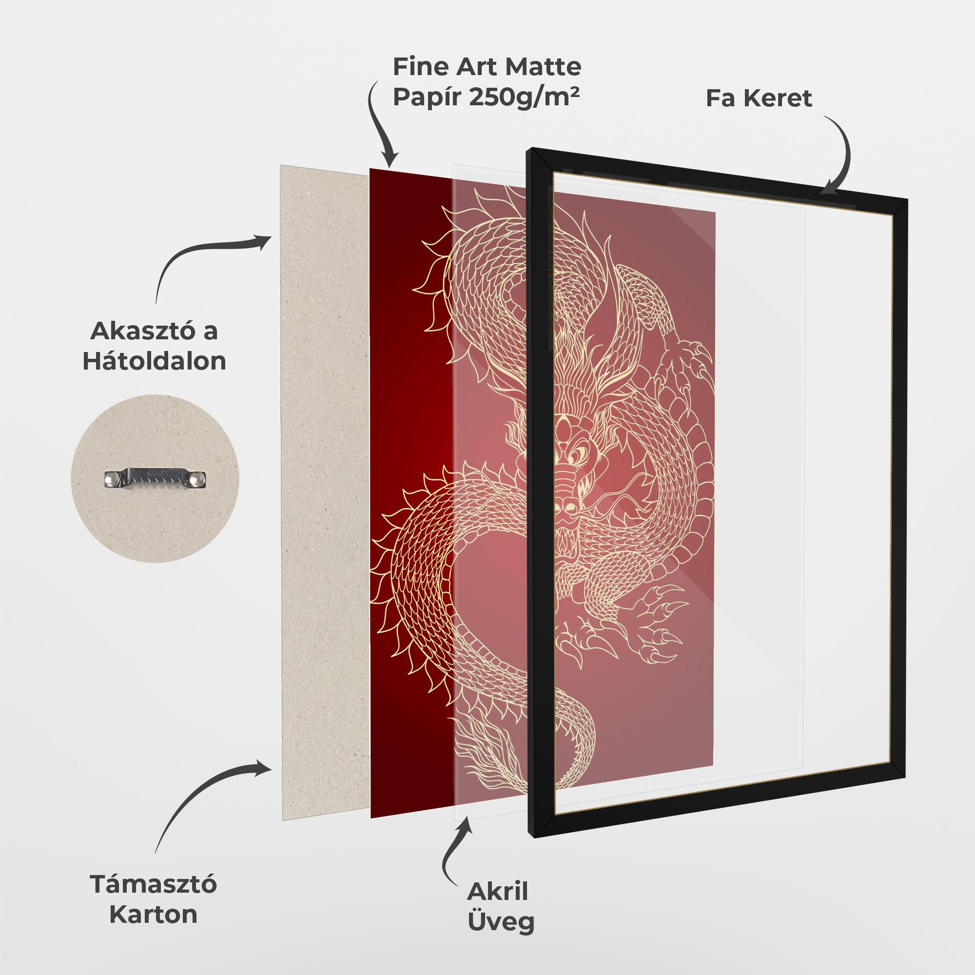 Keretezett Poszter Traditional Dragon mockup 1