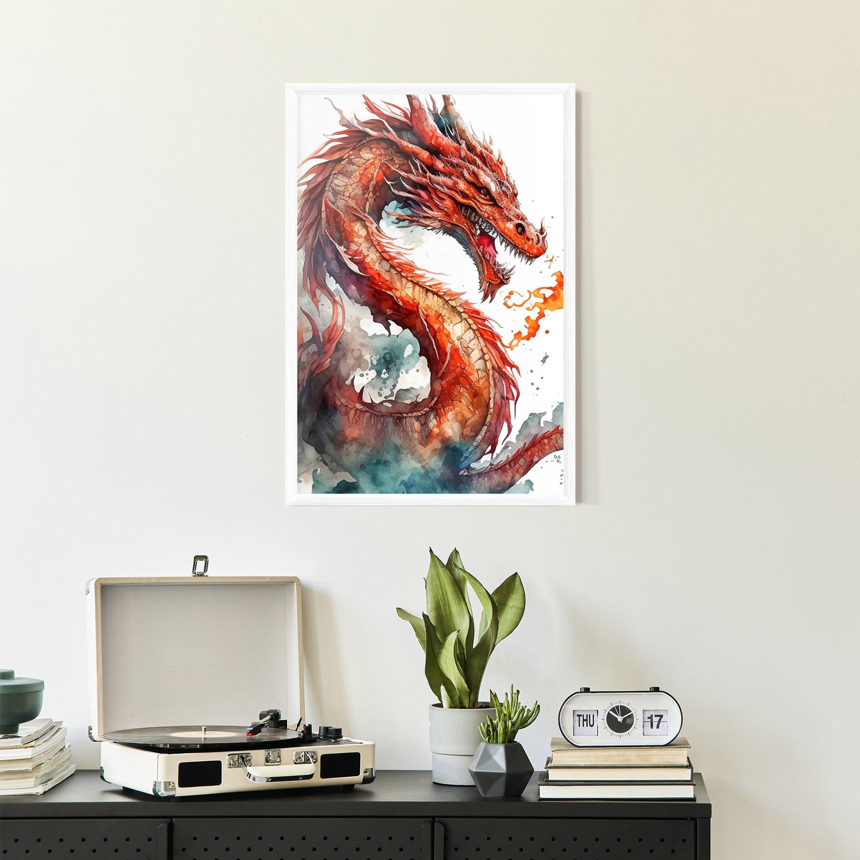 Keretezett Poszter Fire Dragon mockup 2