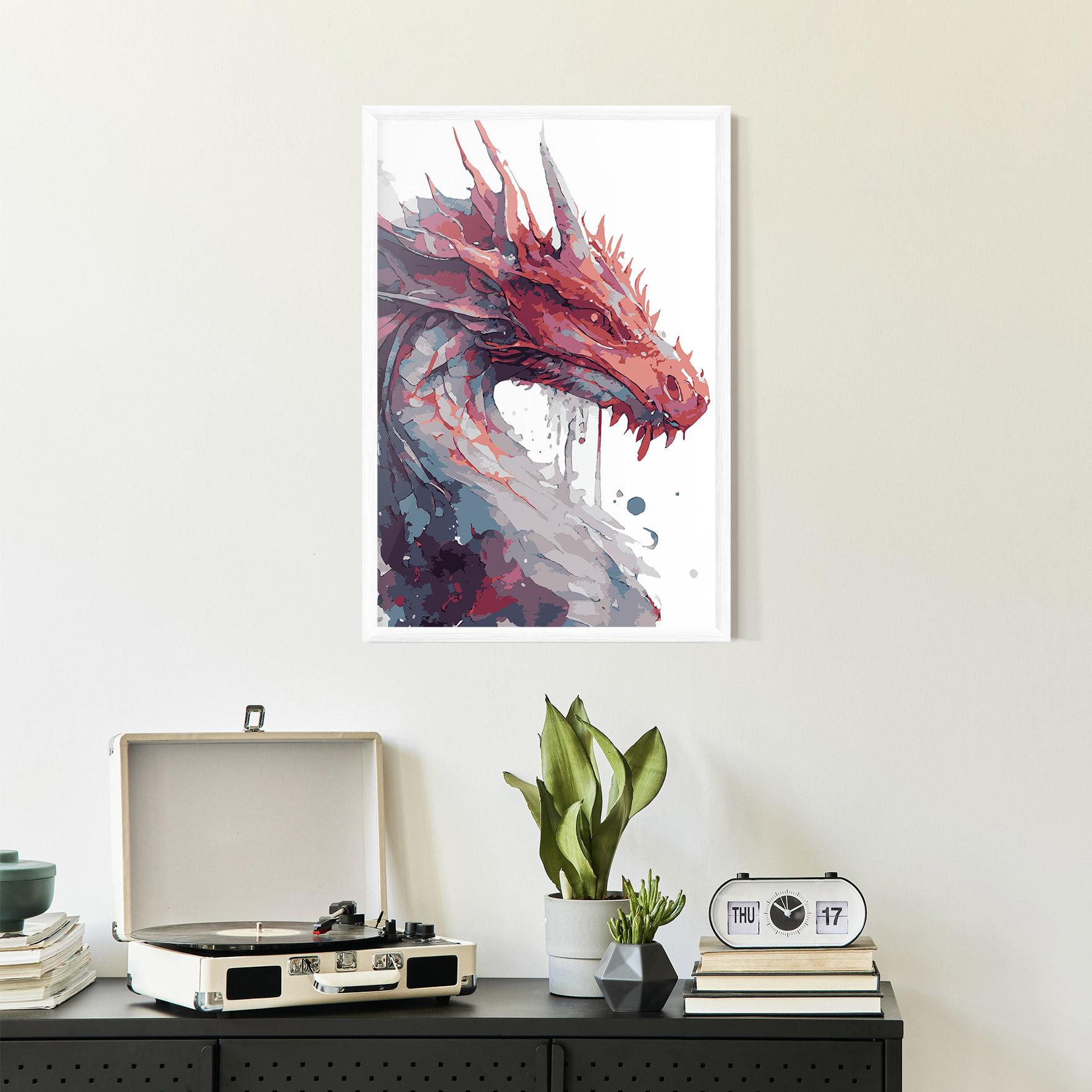 Keretezett Poszter Red Blue Dragon mockup 2